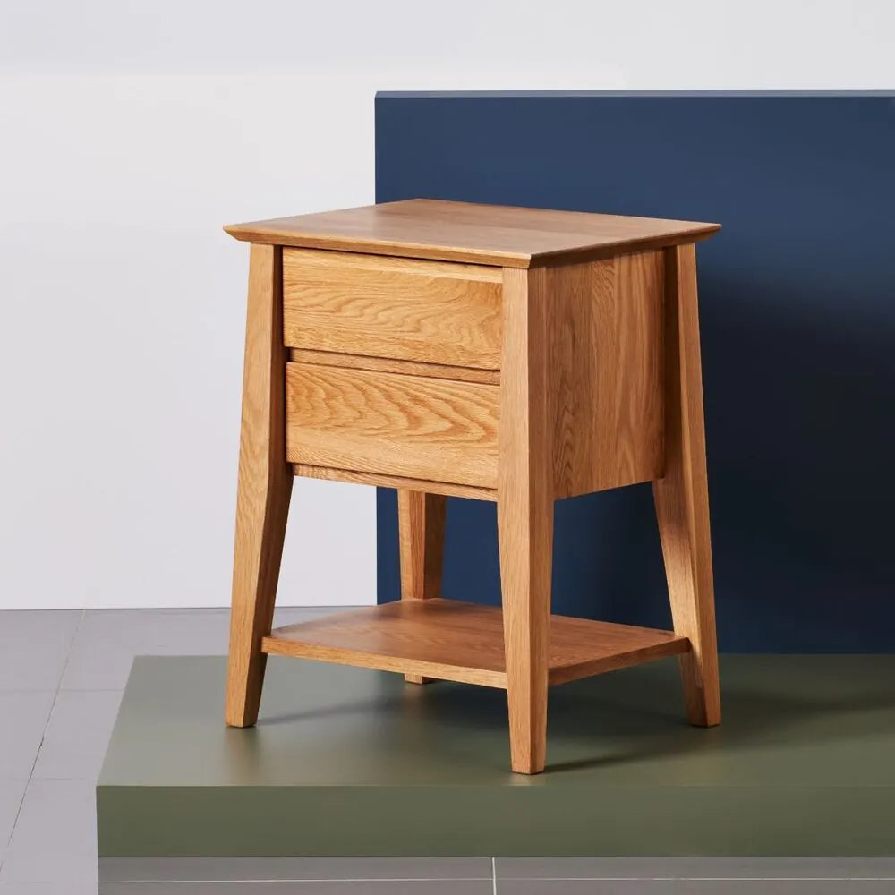 Jolanda Nightstand 2 Drawers 20" x 16" Solid American Oak