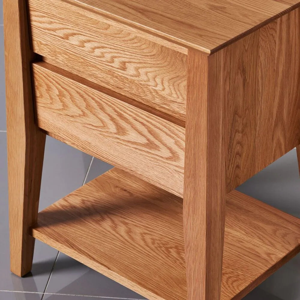 Jolanda Nightstand 2 Drawers 20" x 16" Solid American Oak