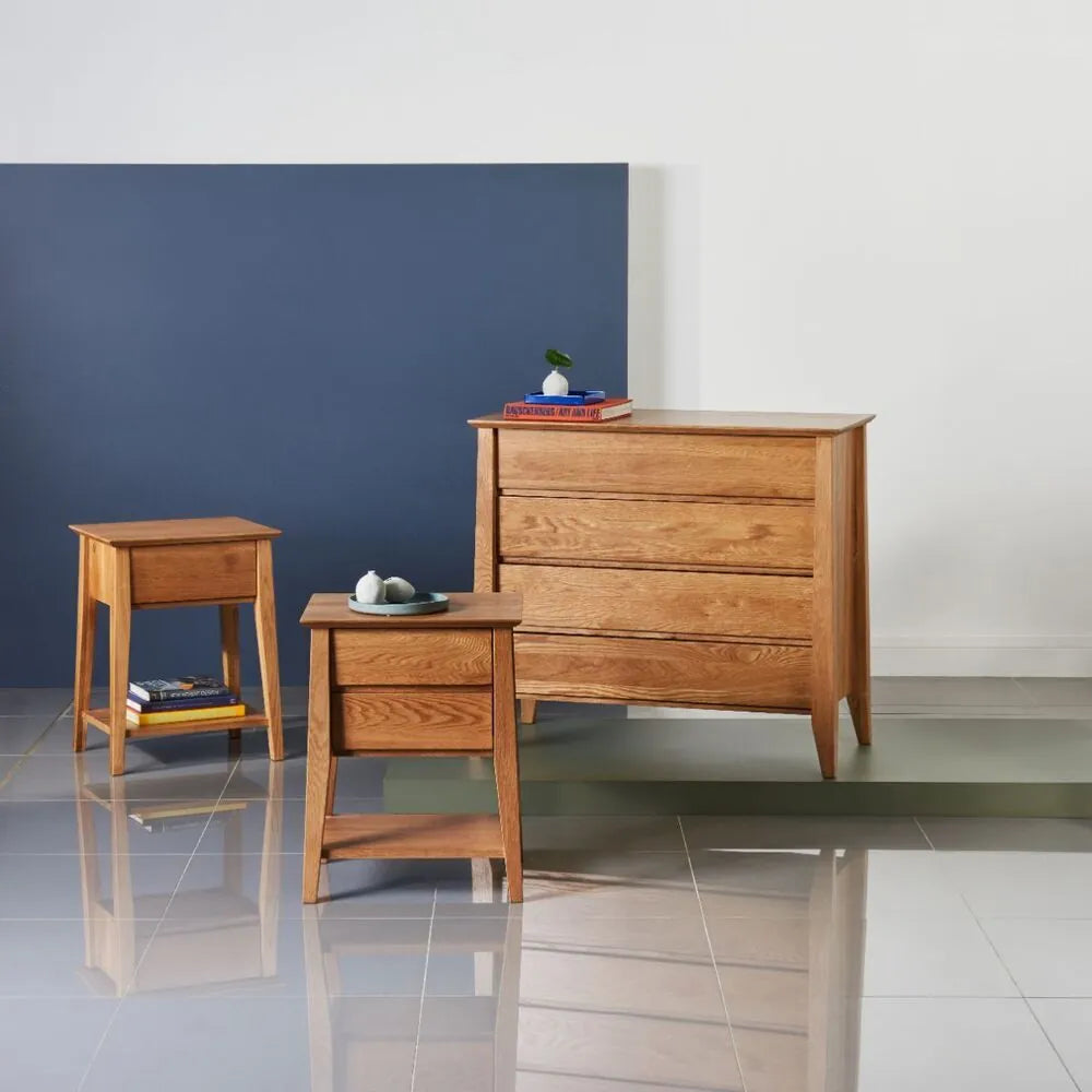Jolanda Nightstand 2 Drawers 20" x 16" Solid American Oak