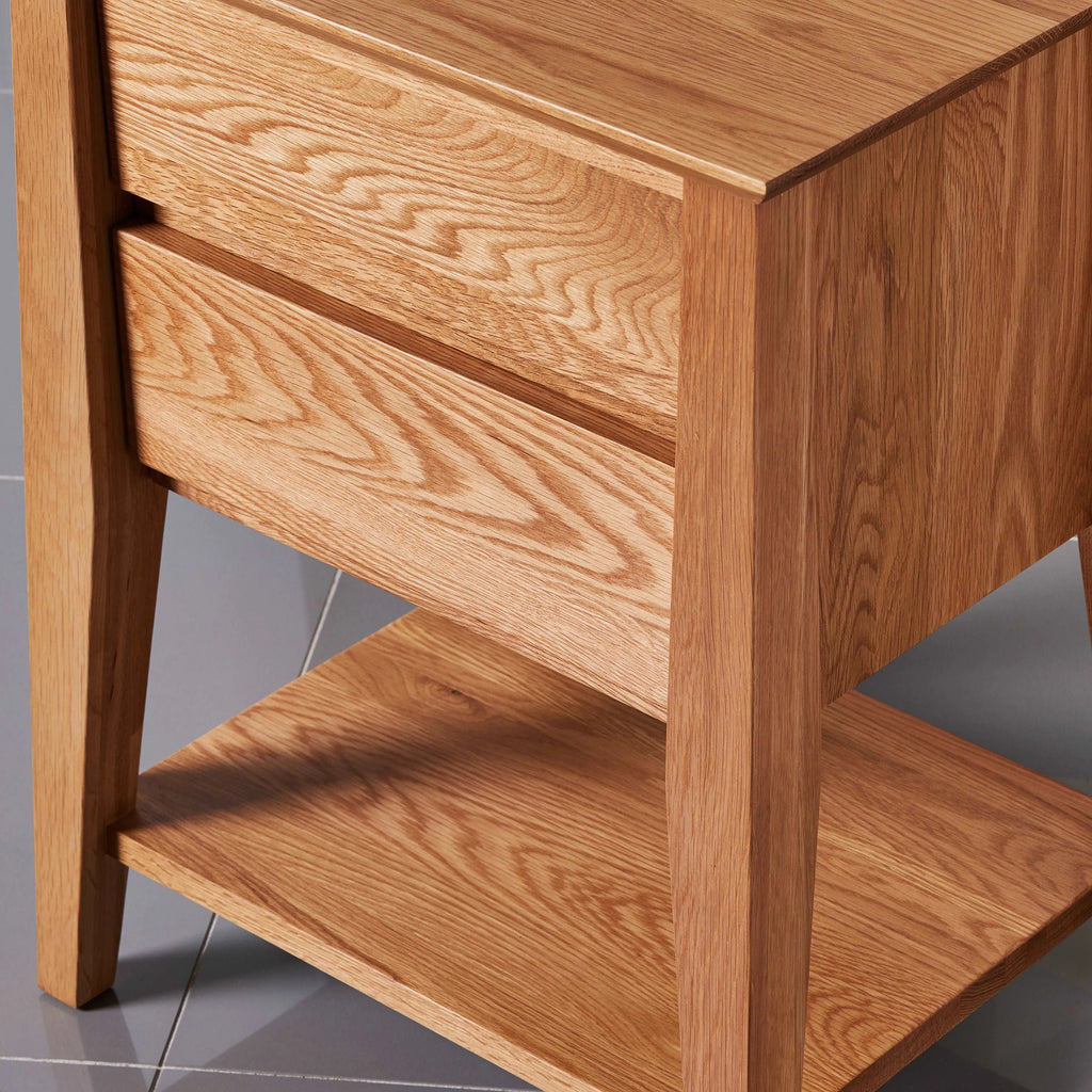 Jolanda Nightstand 2 Drawers 20" x 16" Solid American Oak