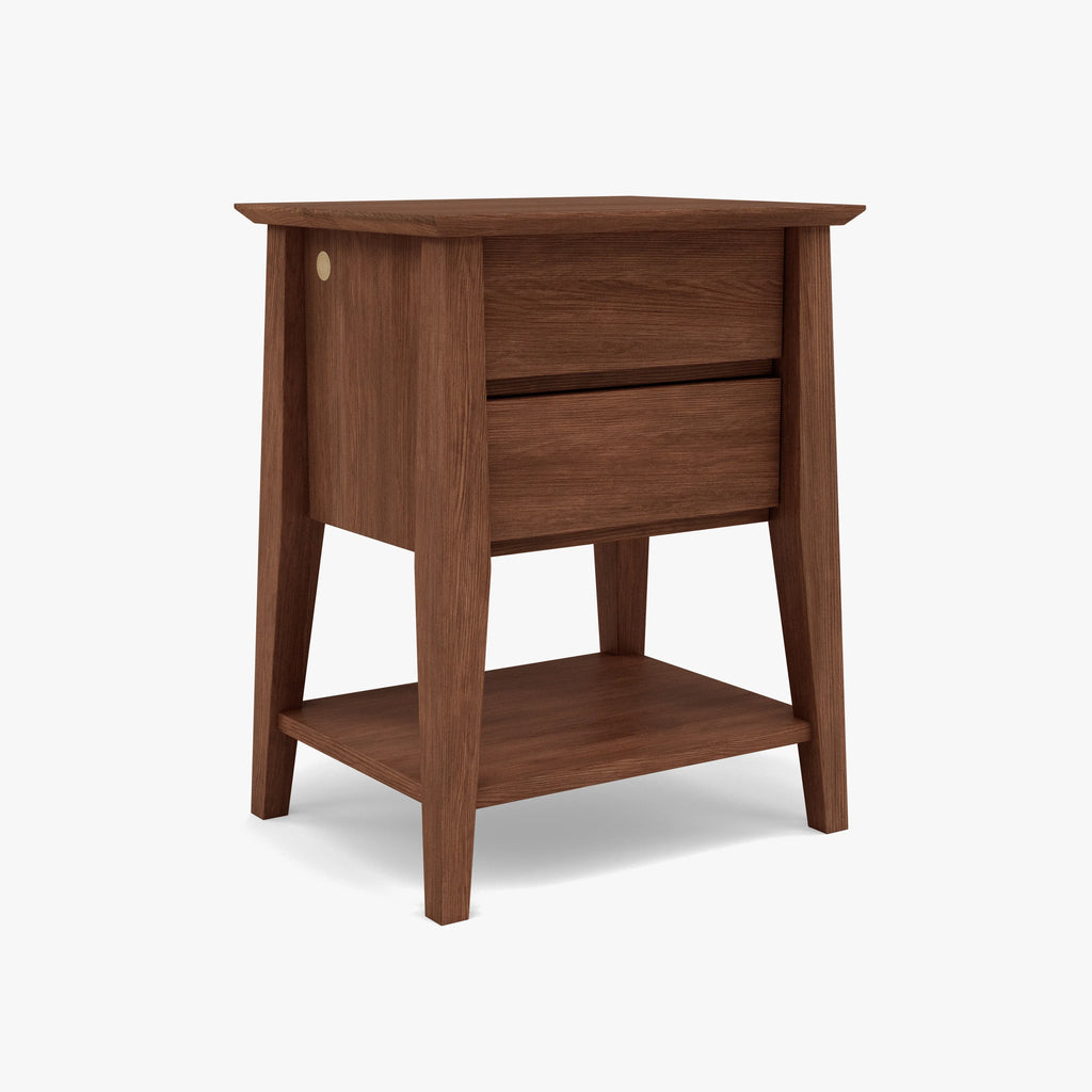 Jolanda Nightstand 2 Drawers 20" x 16" Solid American Walnut