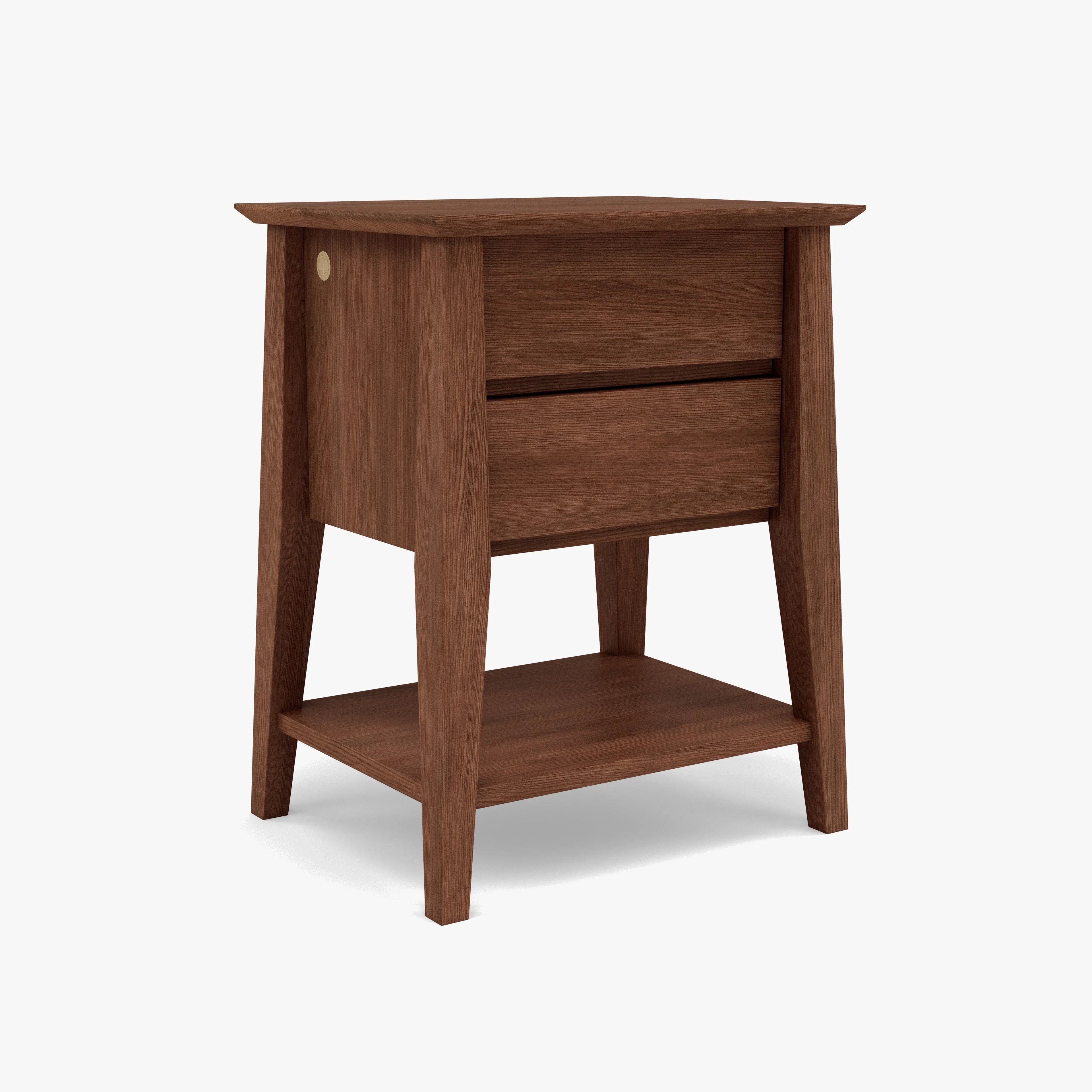 Jolanda Nightstand 2 Drawers 20" x 16" Solid American Walnut