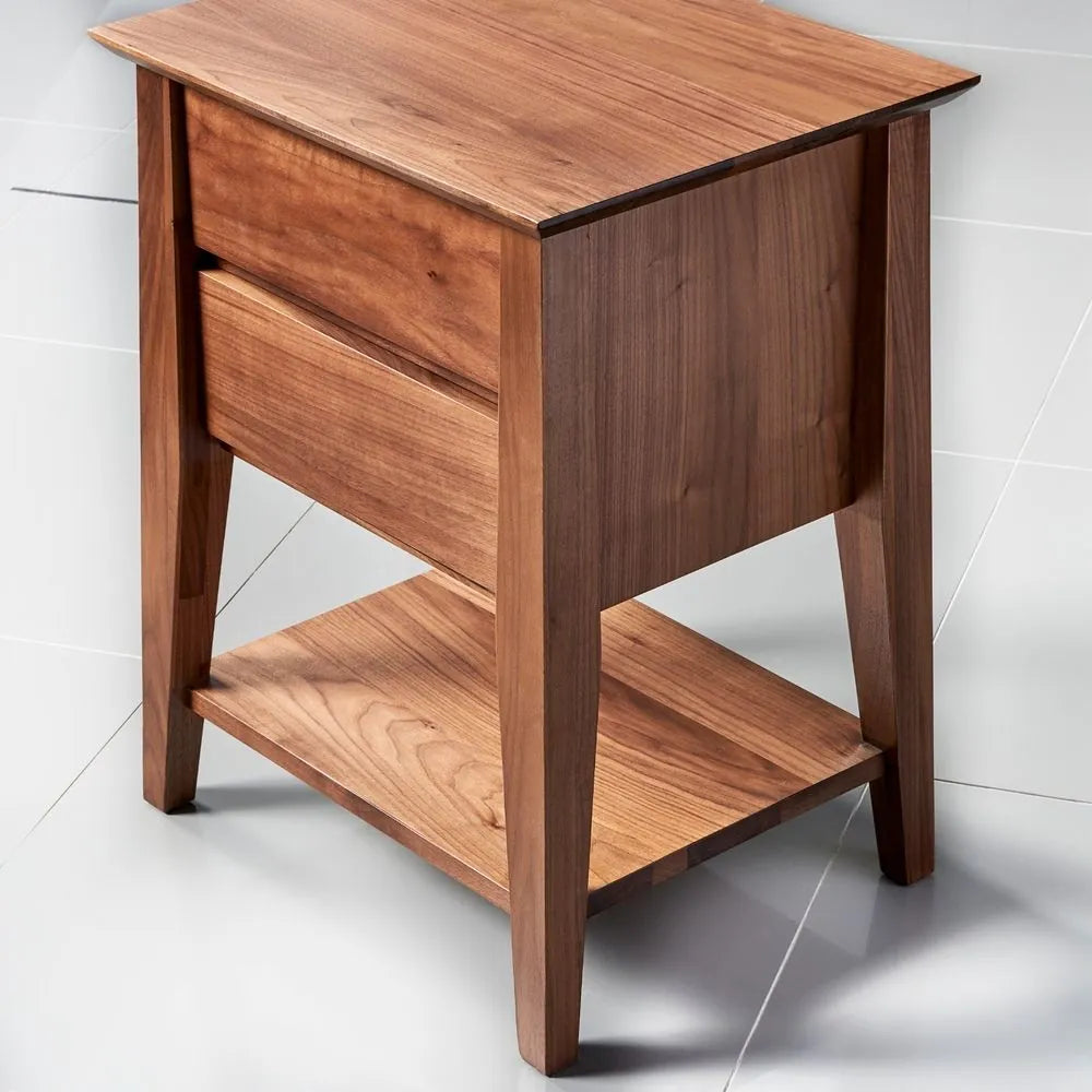 Jolanda Nightstand 2 Drawers 20" x 16" Solid American Walnut