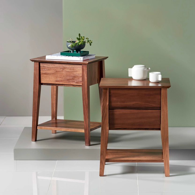 Jolanda Nightstand 2 Drawers 20" x 16" Solid American Walnut