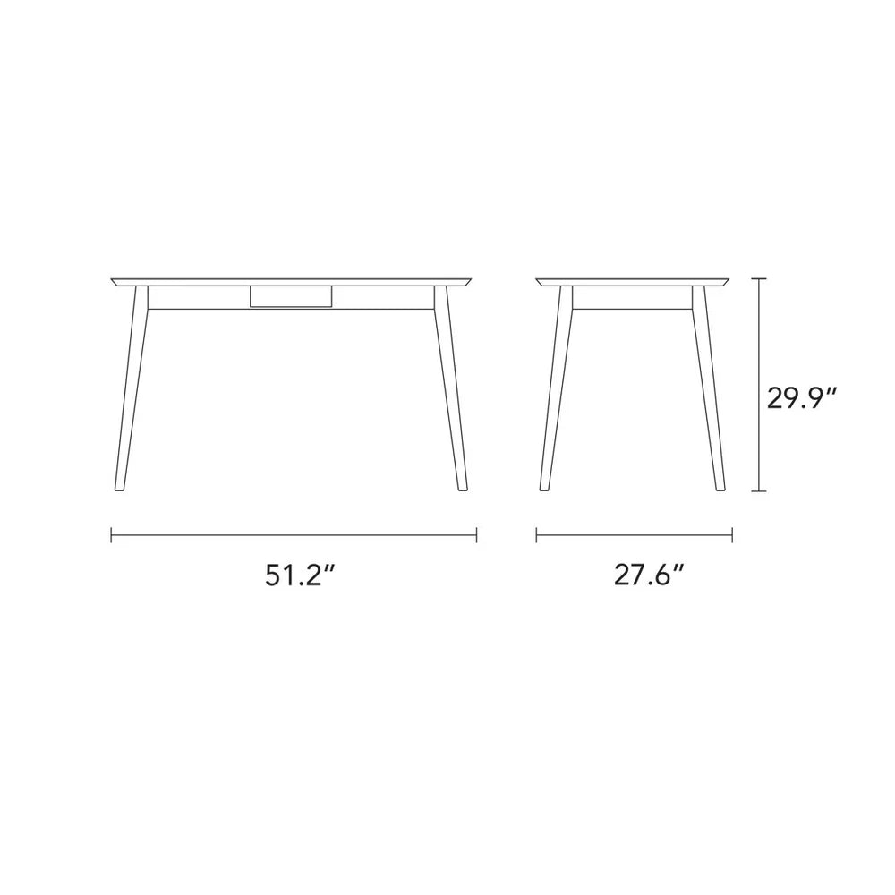 Jolanda Office Desk 51" x 28" Solid American Oak
