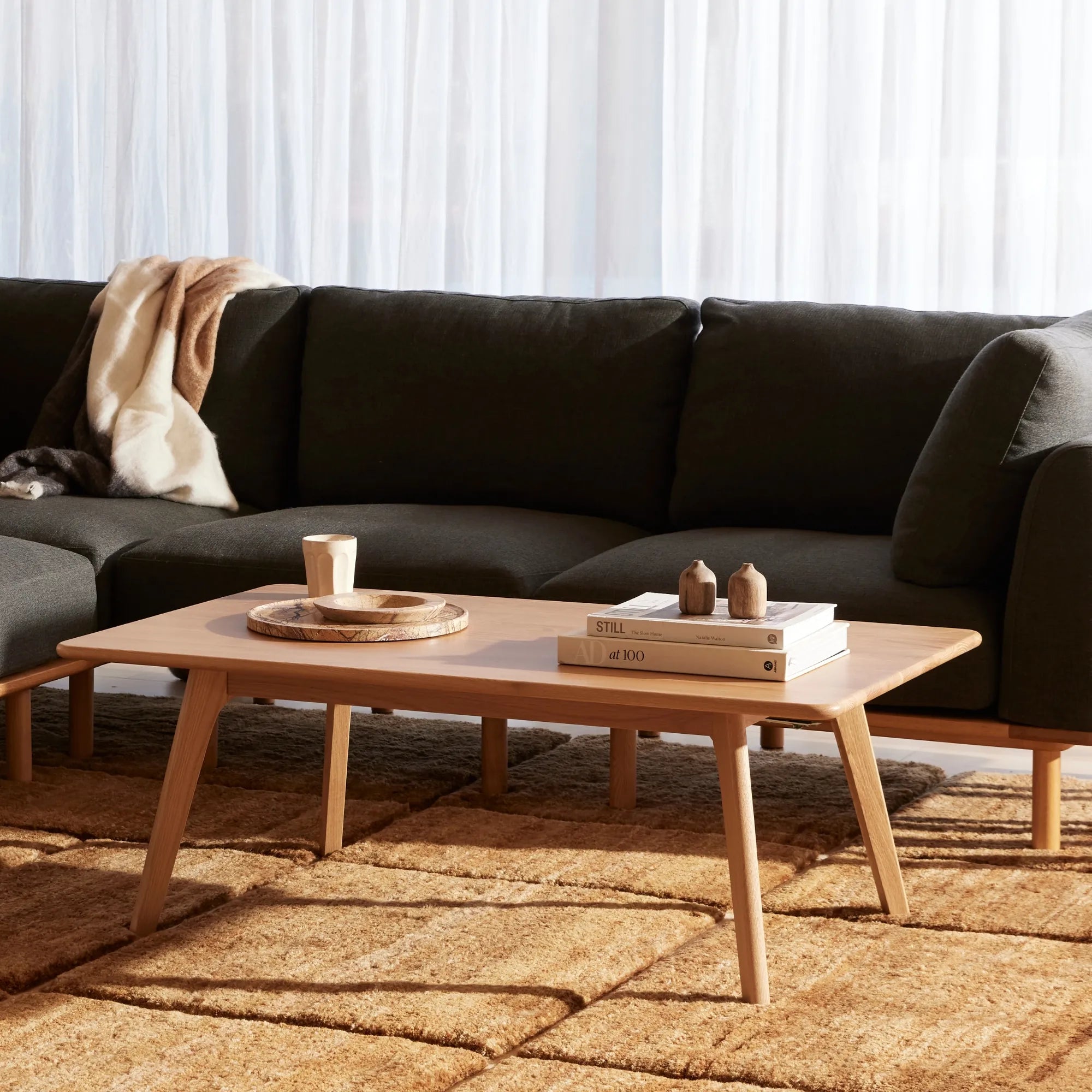 Coffee Table, American Solid Wood Leisure Table, Sofa Side Table, for Living Room, Bedroom, Balcony, L 50/65cm (Size : 50×45cm) Magnus Coffee Table - Solid American Oak \u2013 IconByDesign