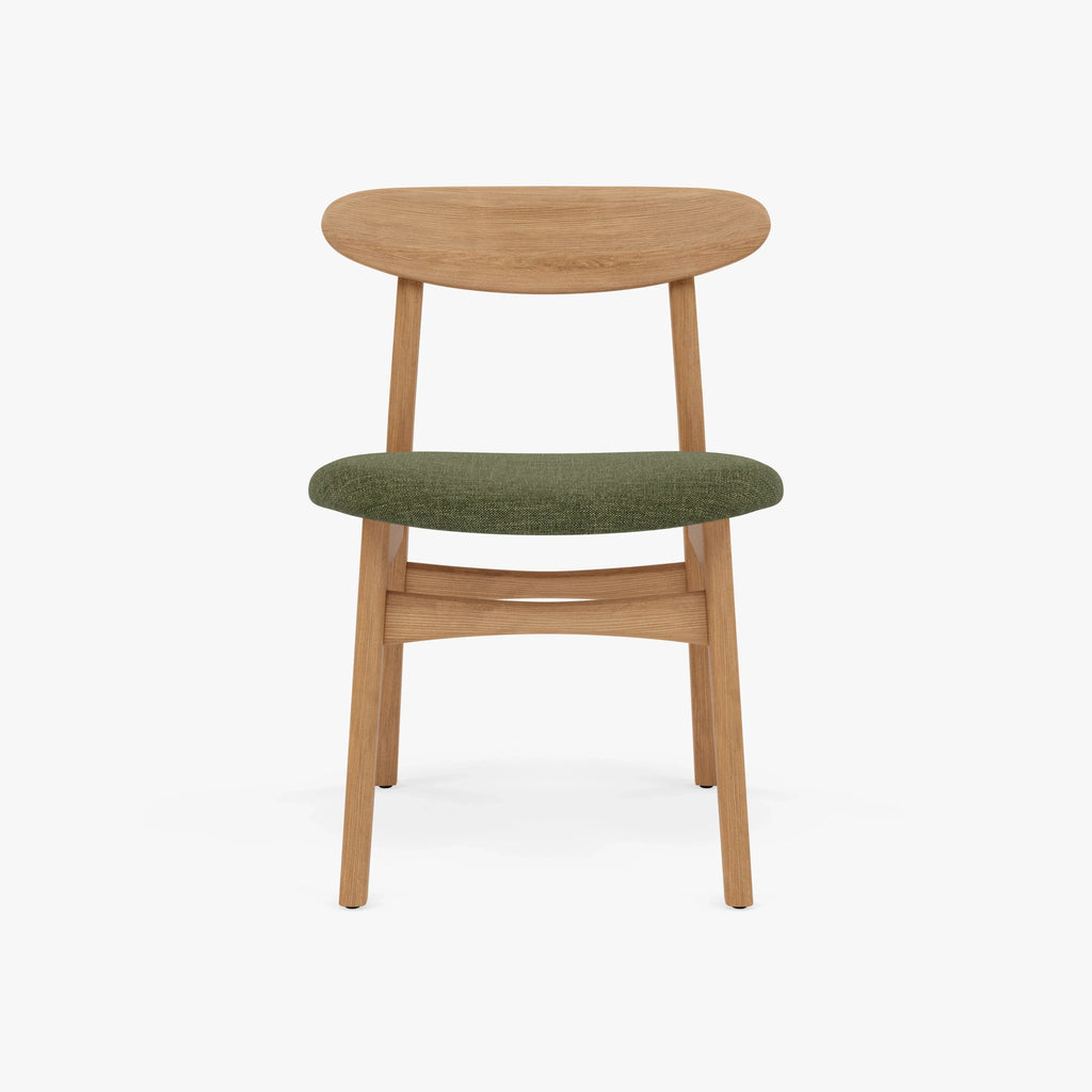 Magnus Dining Chair Aloe Green Fabric Solid American Oak