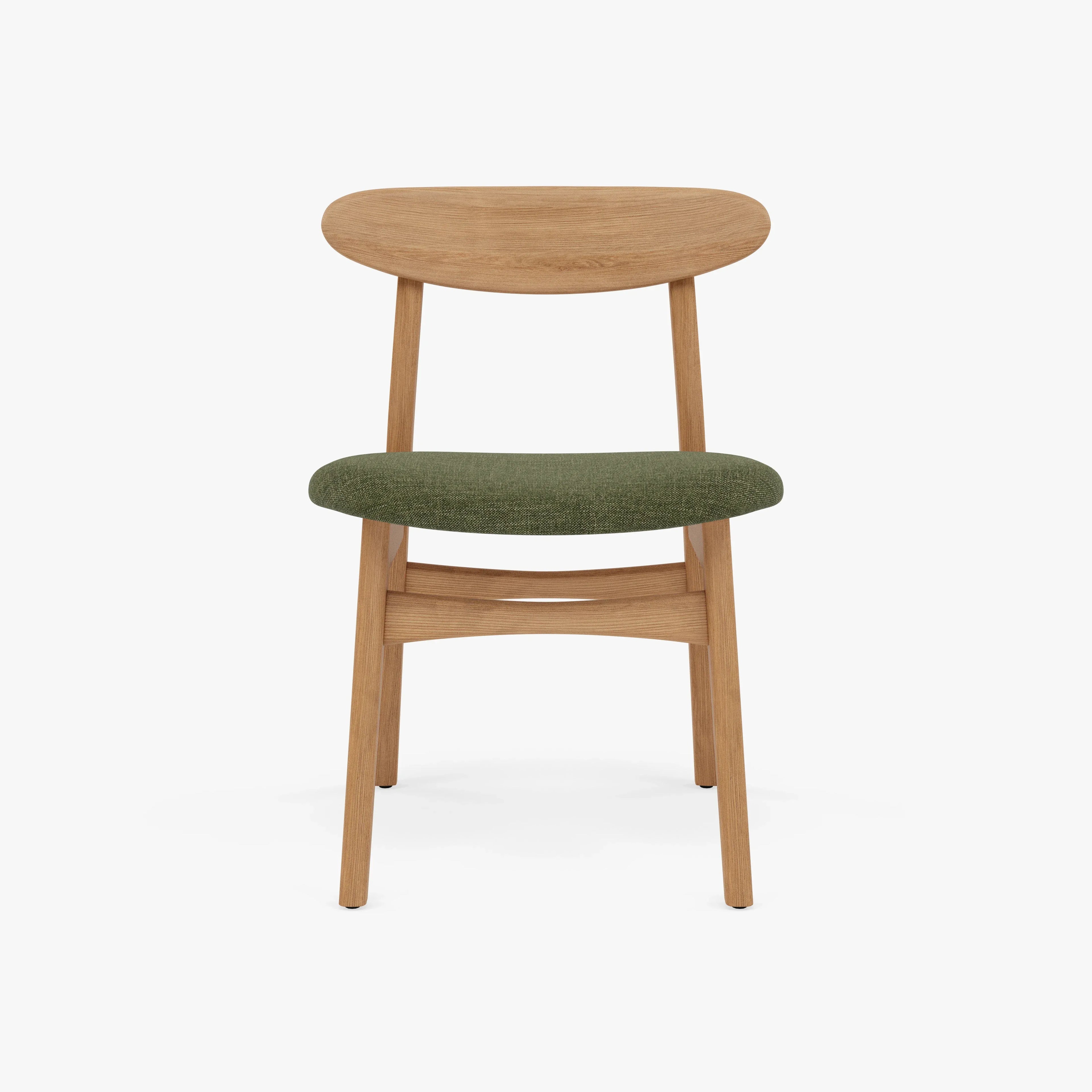 Magnus Dining Chair Aloe Green Fabric Solid American Oak