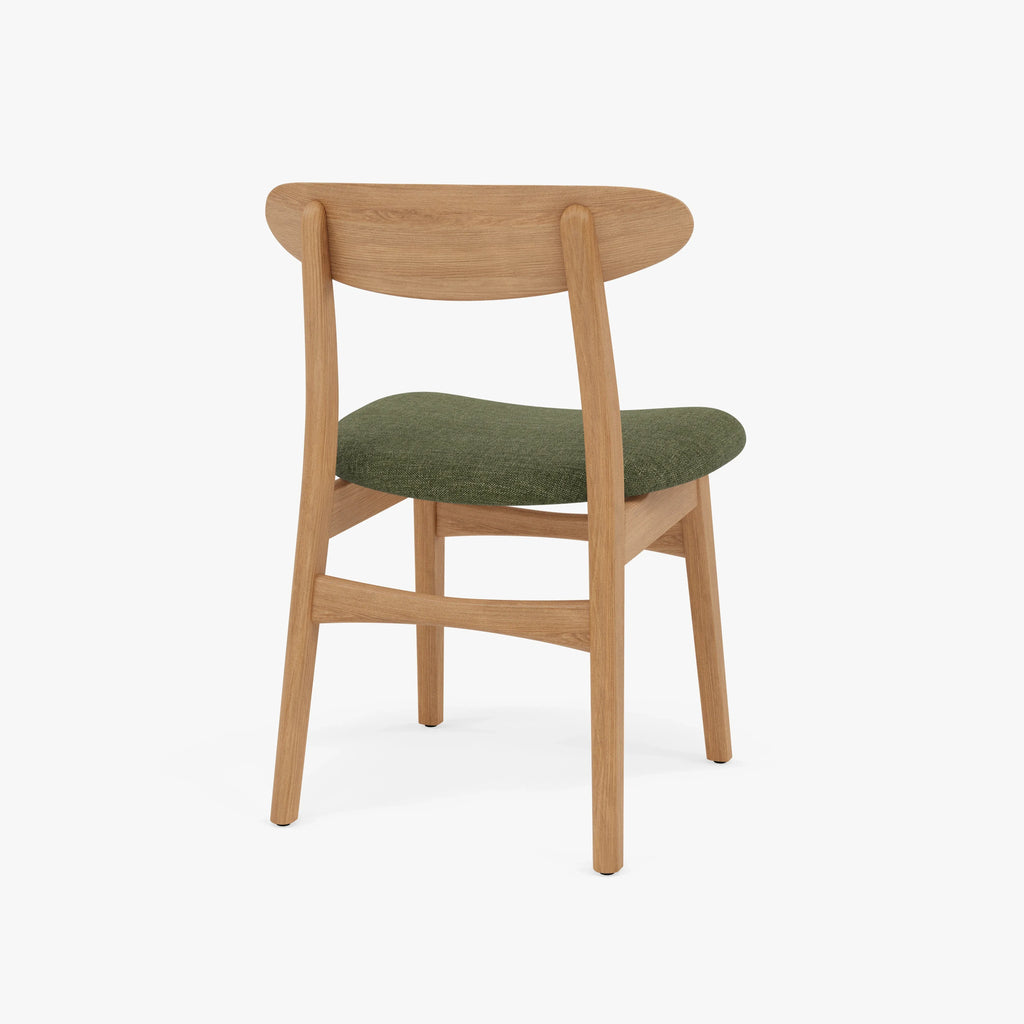 Magnus Dining Chair Aloe Green Fabric Solid American Oak