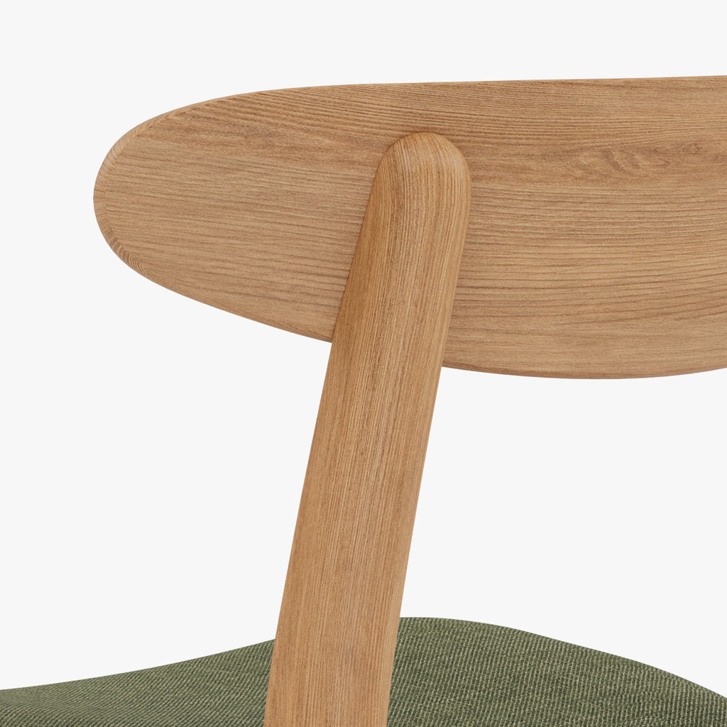 Magnus Dining Chair Aloe Green Fabric Solid American Oak