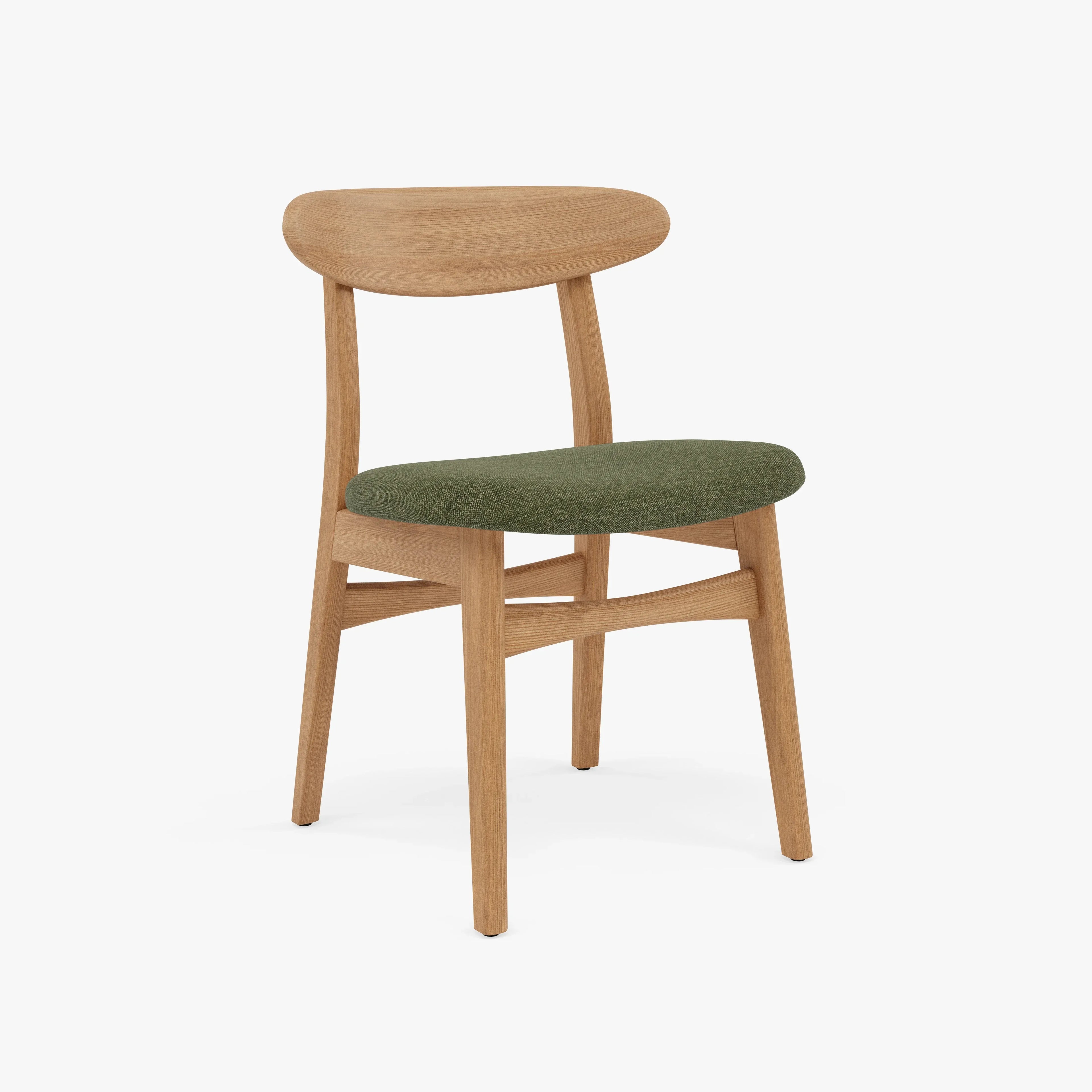 Magnus Dining Chair Aloe Green Fabric Solid American Oak