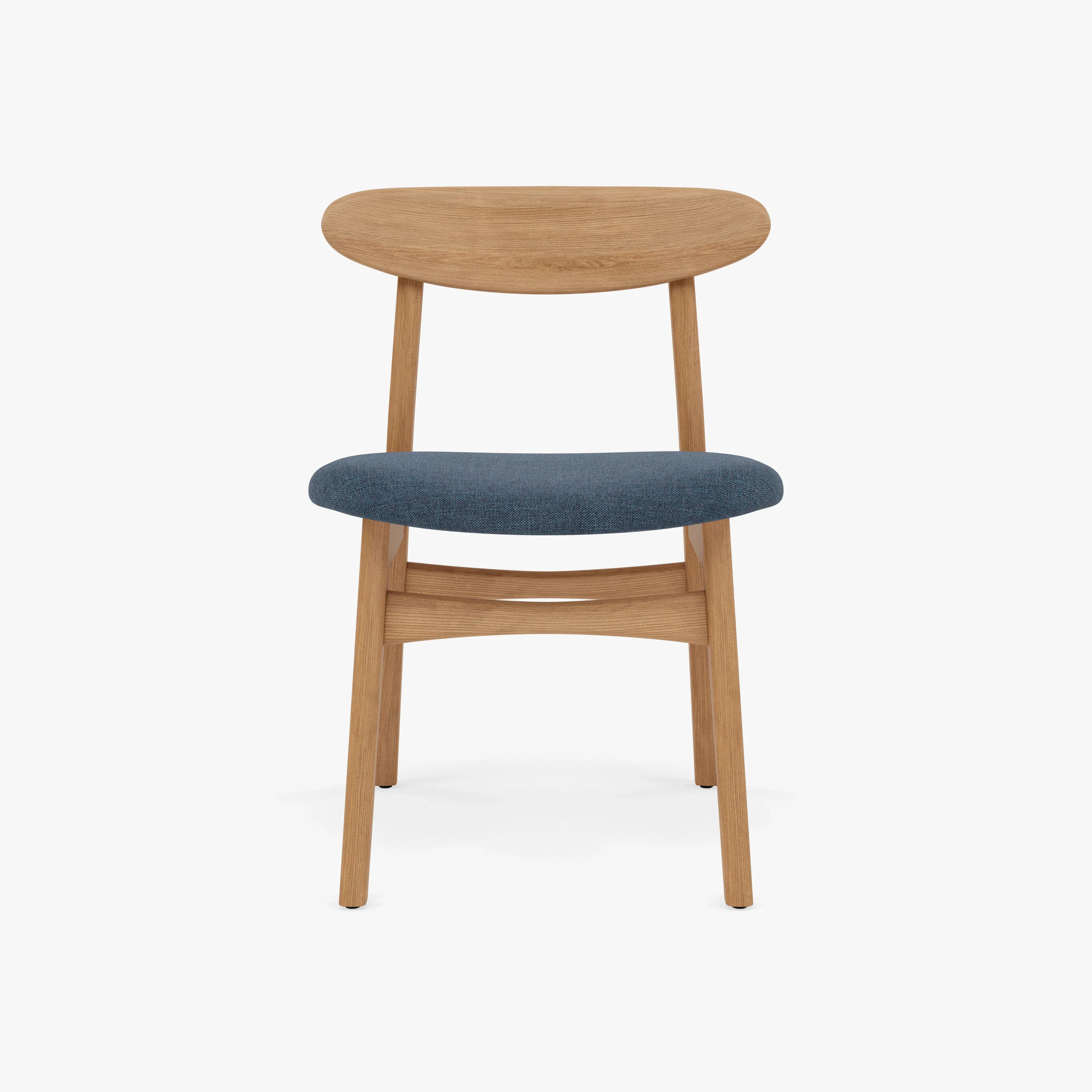 Magnus Dining Chair Chambray Blue Fabric Solid American Oak