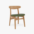 Magnus Dining Chair Green Leather Solid American Oak