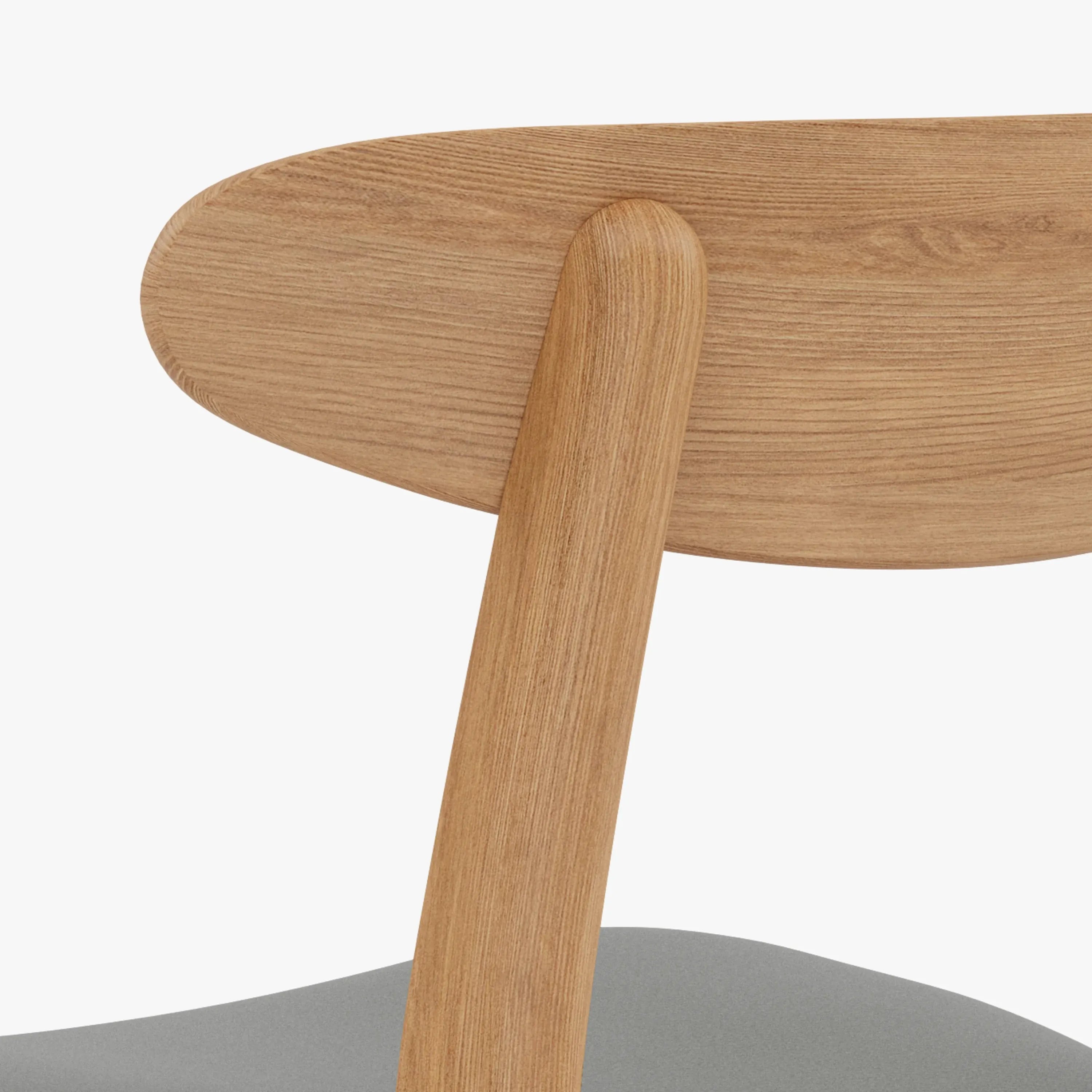 Magnus Dining Chair Gray Leather Solid American Oak