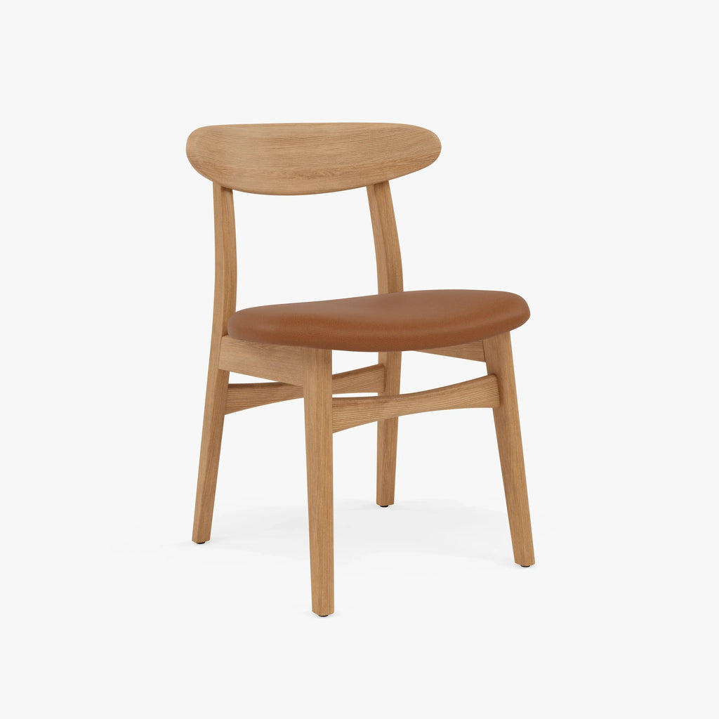 Magnus Dining Chair Tan Leather Solid American Oak