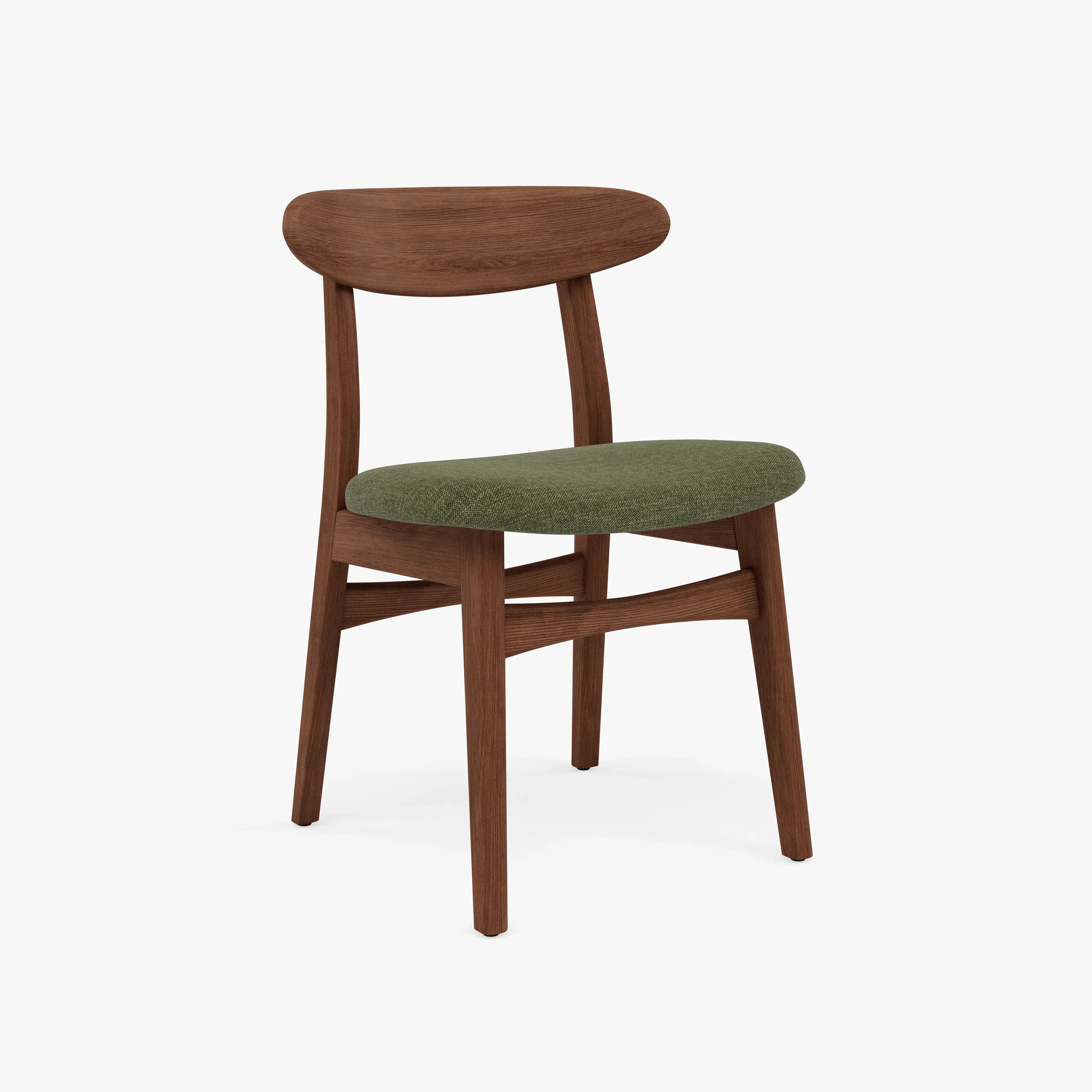 Magnus Dining Chair Aloe Green Fabric Solid American Walnut