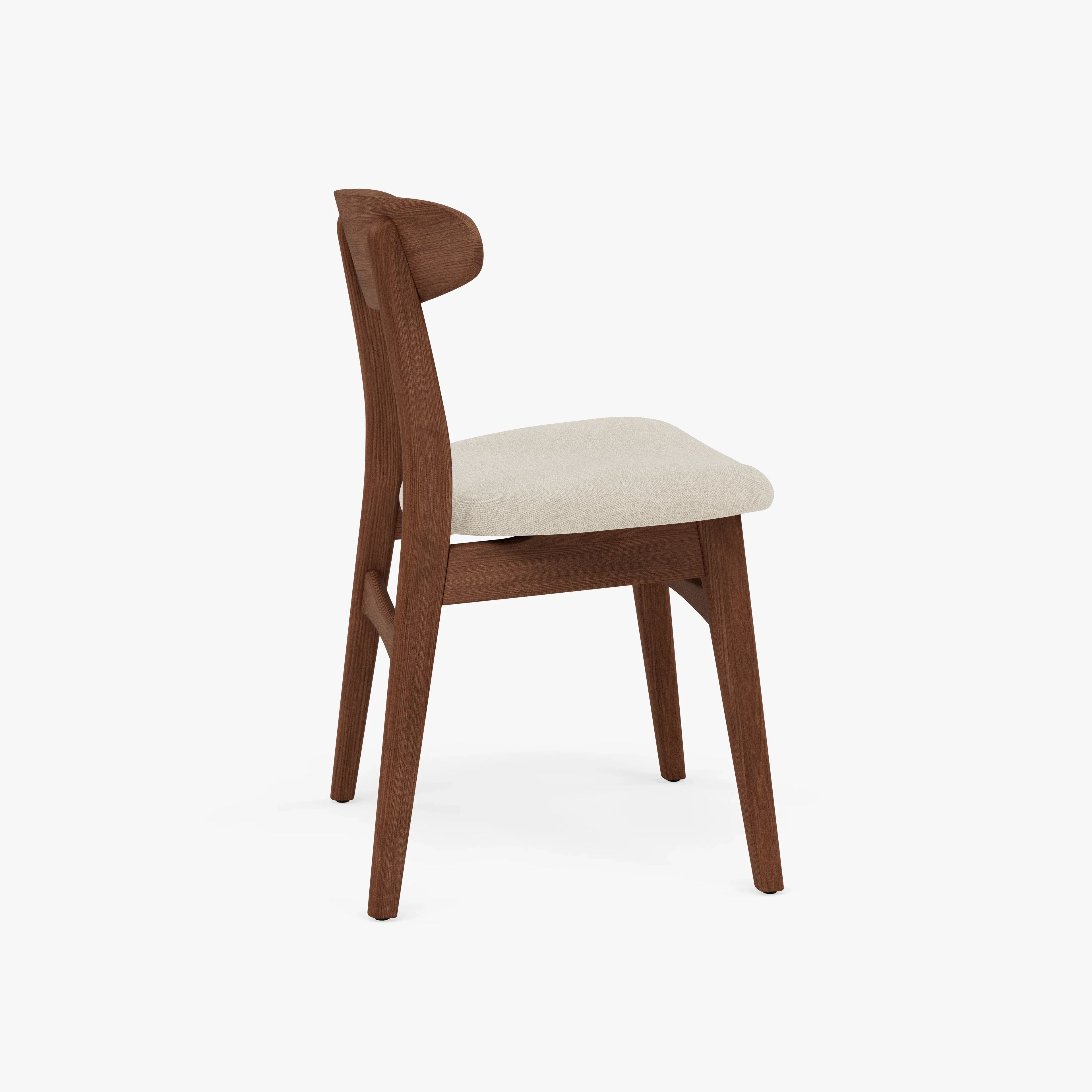 Magnus Dining Chair Oatmeal Beige Fabric Solid American Walnut