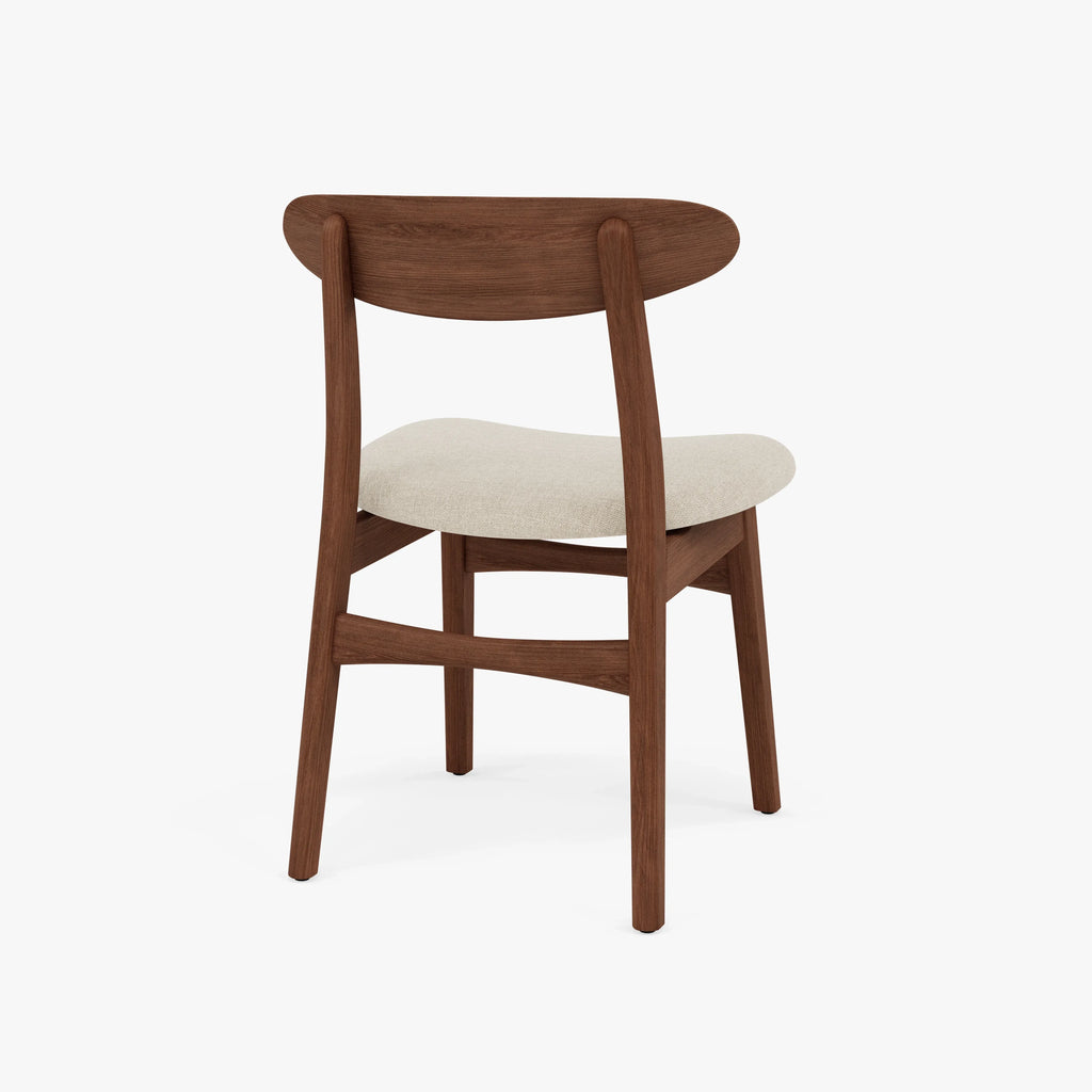 Magnus Dining Chair Oatmeal Beige Fabric Solid American Walnut