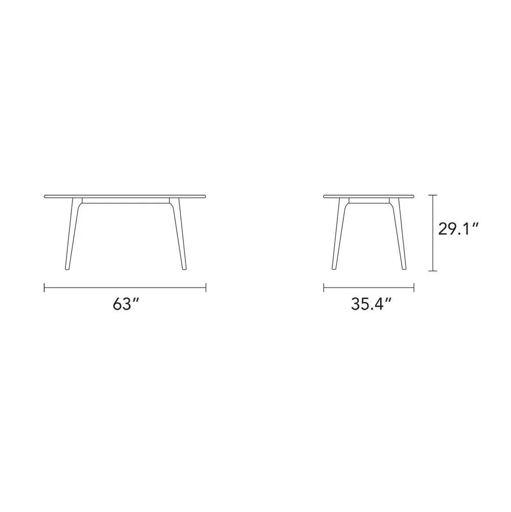 Magnus Dining Table 63" x 35" Solid American Oak
