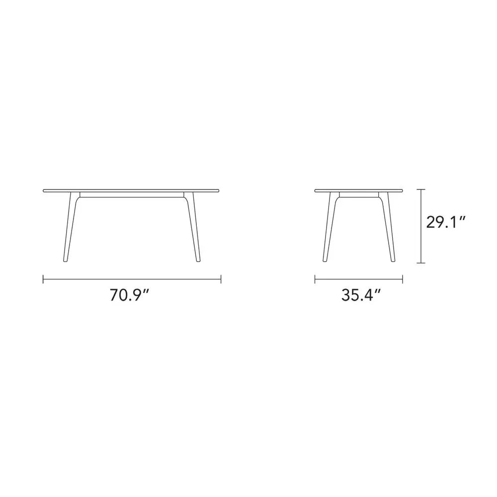 Magnus Dining Table 71" x 35" Solid American Walnut