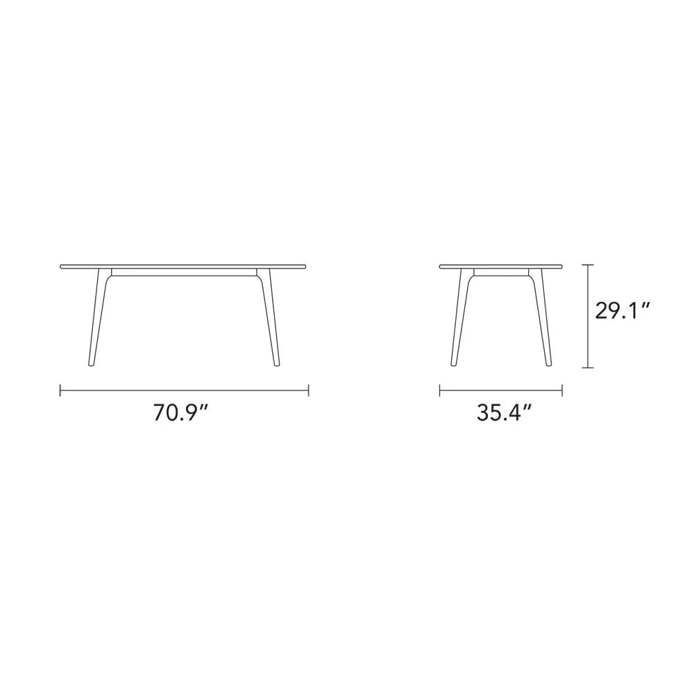 Magnus Dining Table 71" x 35" Solid American Walnut
