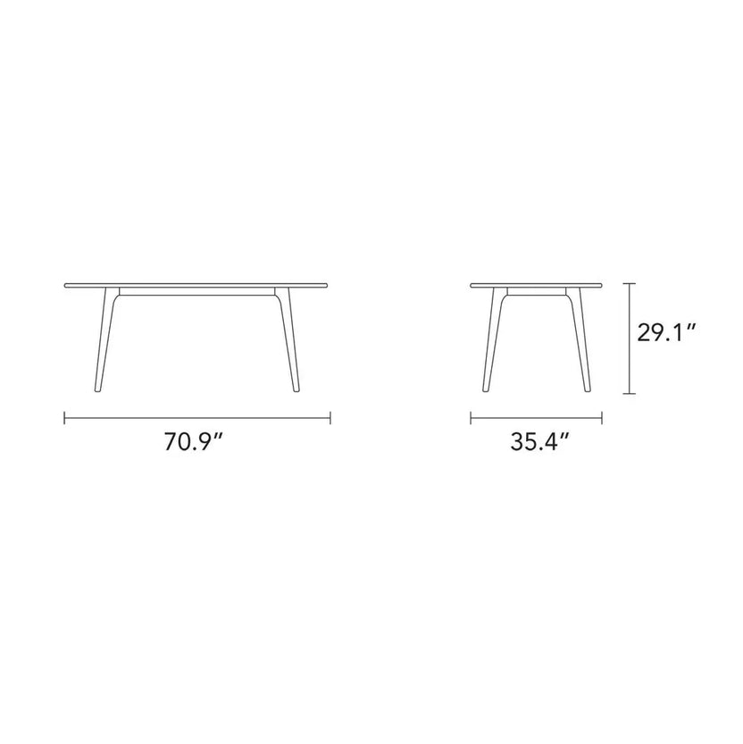 Magnus Dining Table 71" x 35" Solid American Walnut