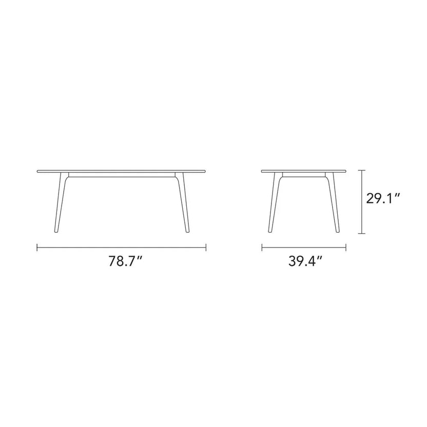 Magnus Dining Table 79" x 39" Solid American Oak