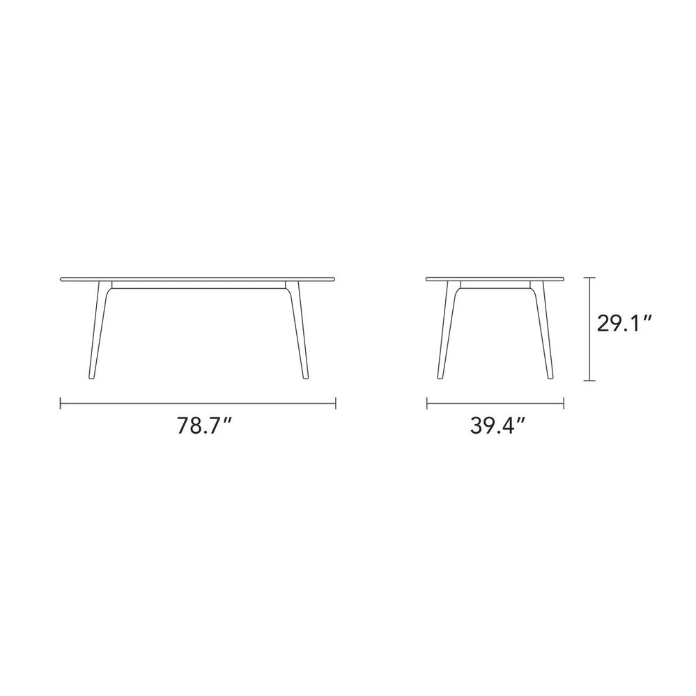 Magnus Dining Table 79" x 39" Solid American Walnut