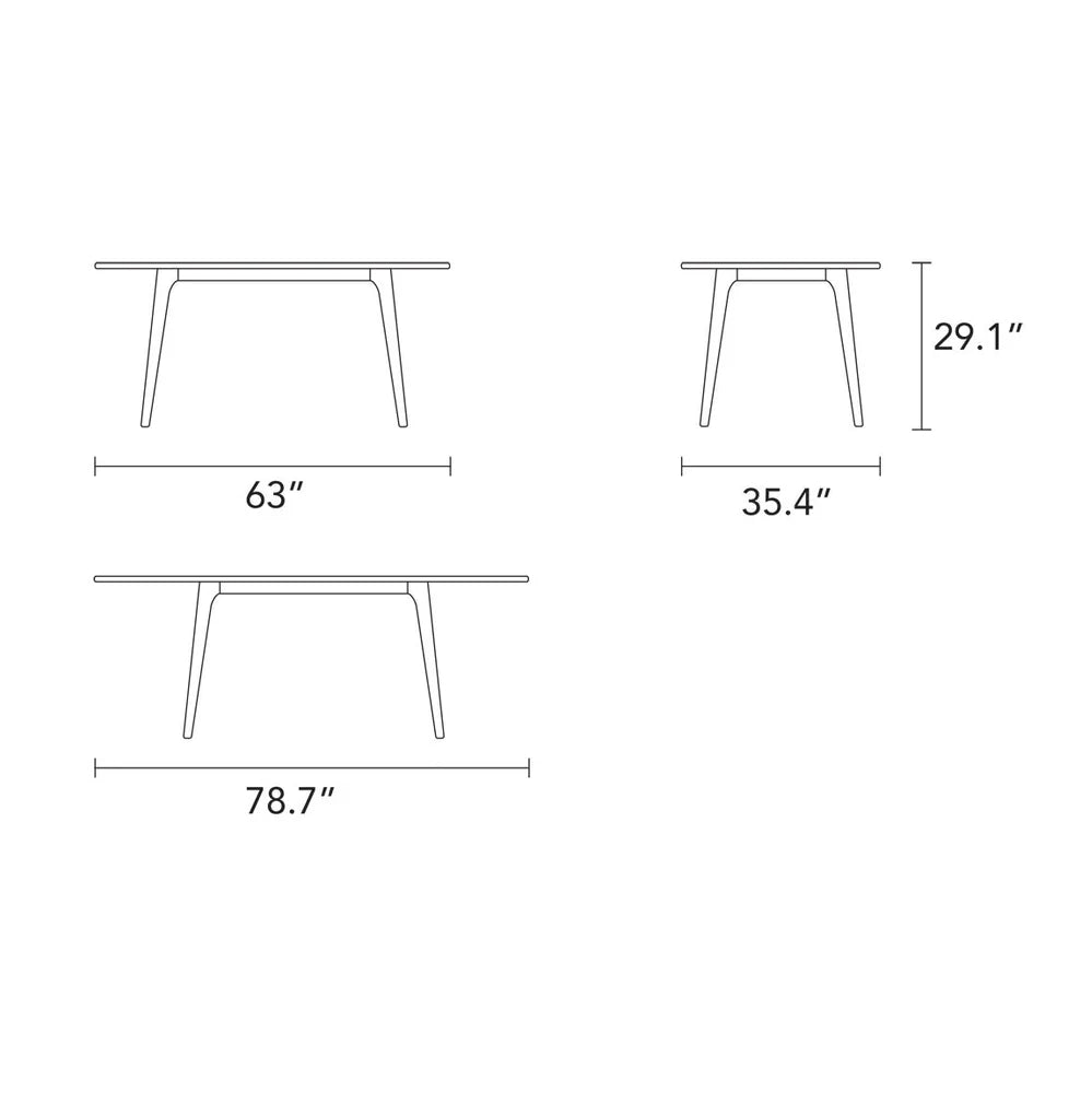 Magnus Dining Table Extendable 63-79" x 35" Solid American Walnut