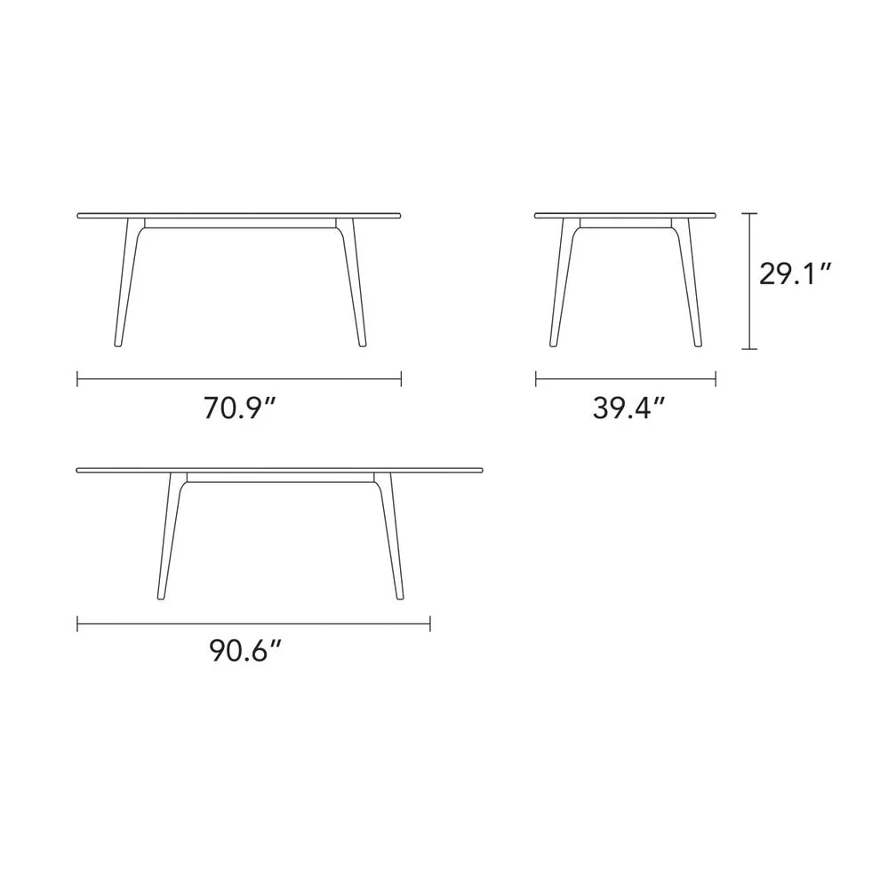 Magnus Dining Table Extendable 71-91" x 39" Solid American Oak