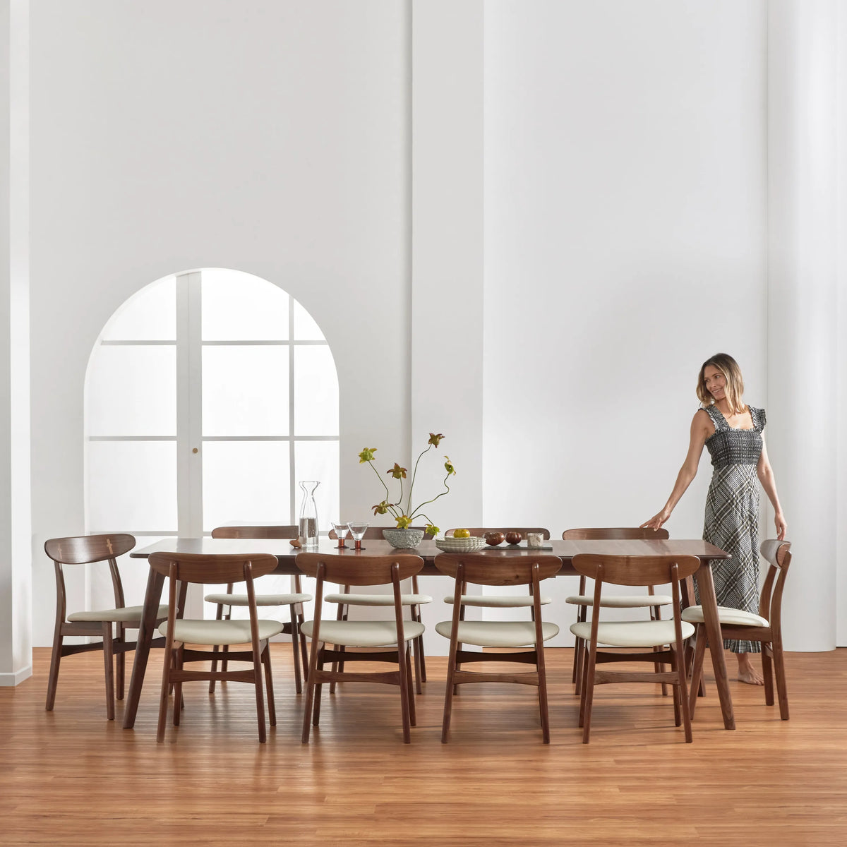 Magnus Dining Table Extendable 83-102" x 39" Solid American Walnut