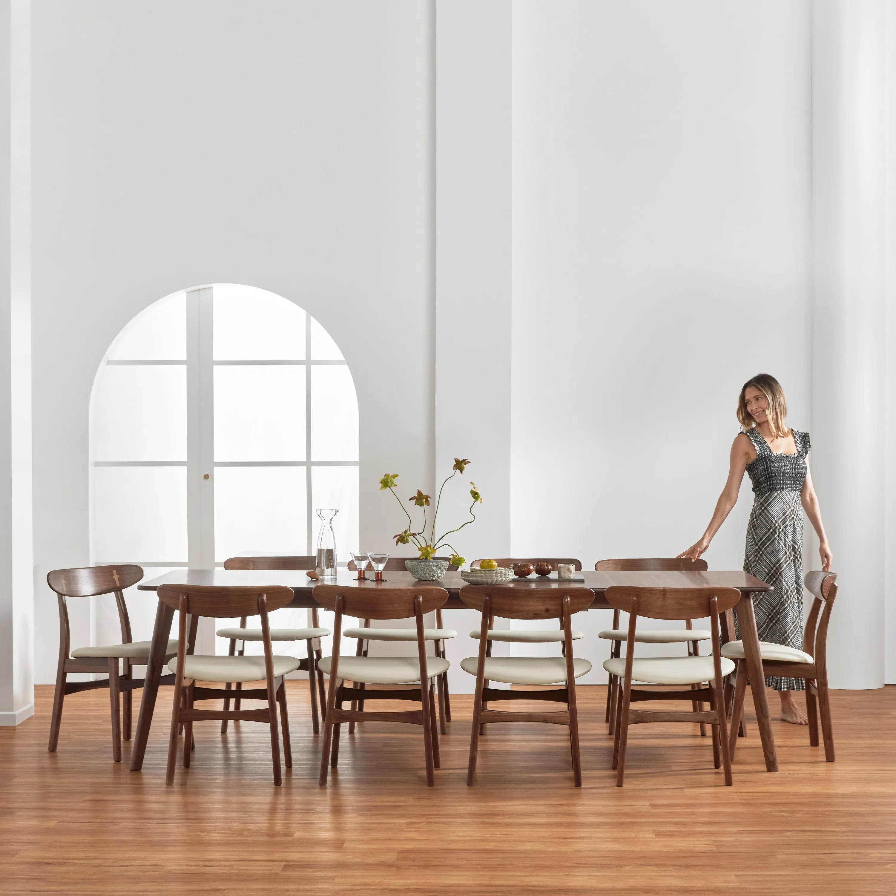 Magnus Dining Table Extendable 83-102" x 39" Solid American Walnut