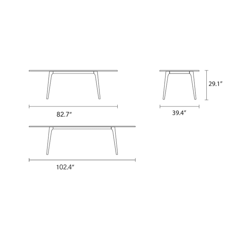 Magnus Dining Table Extendable 83-102" x 39" Solid American Walnut