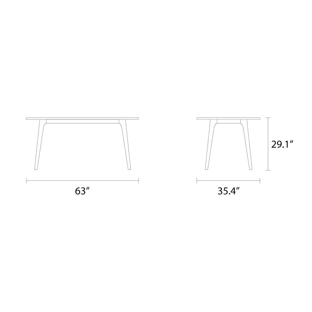 Magnus Dining Table Oval 63" x 35" Solid American Oak