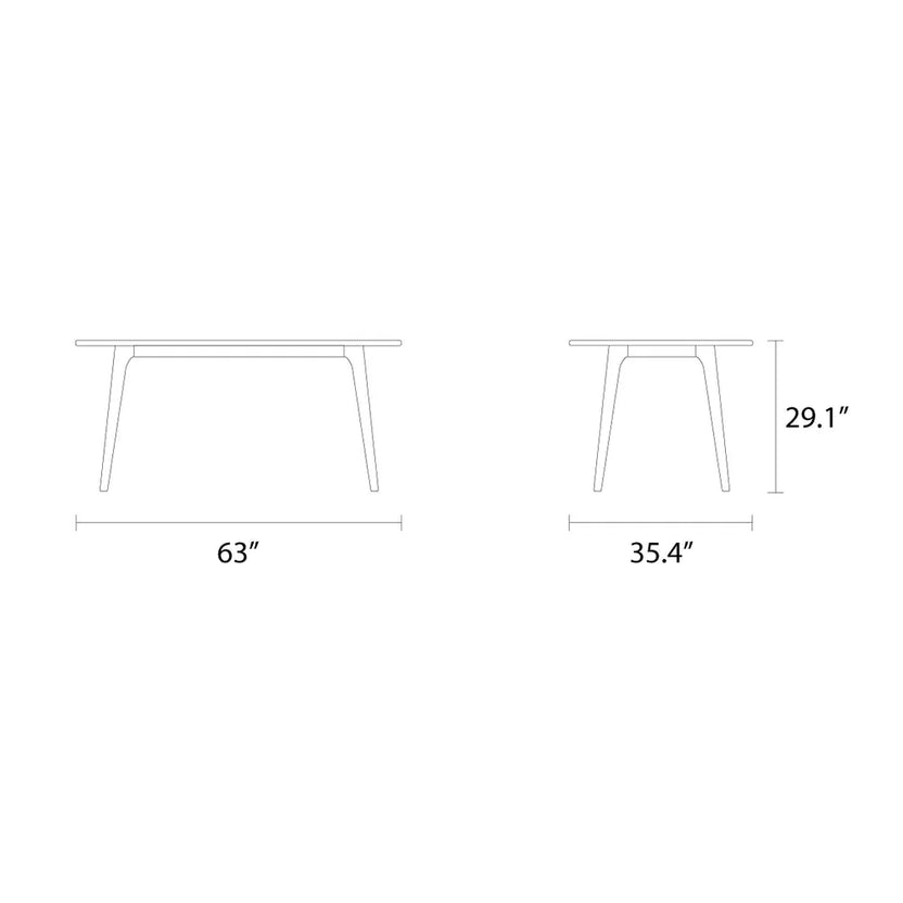 Magnus Dining Table Oval 63" x 35" Solid American Oak