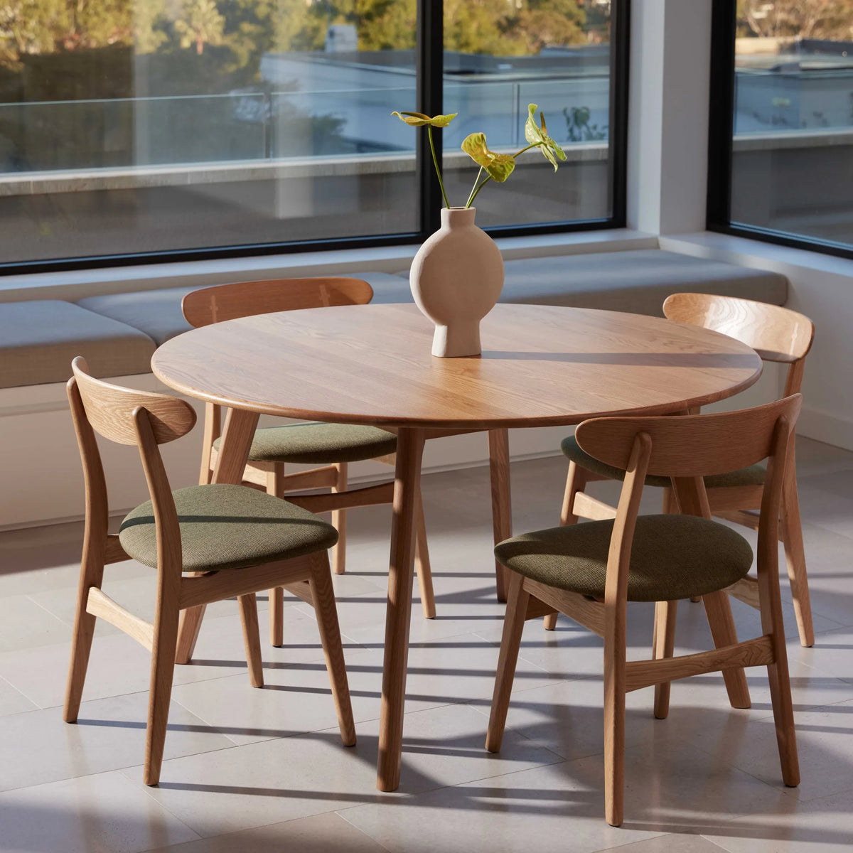 Magnus Dining Table Round 51" Diameter Solid American Oak