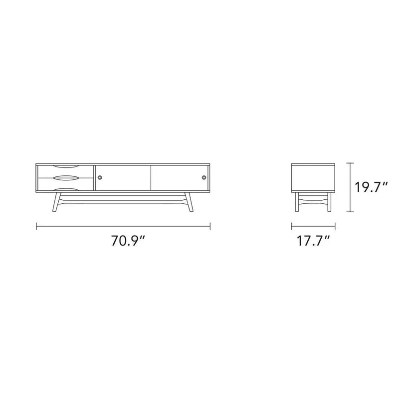 Magnus TV and Media Console 71" x 18" Solid American Oak