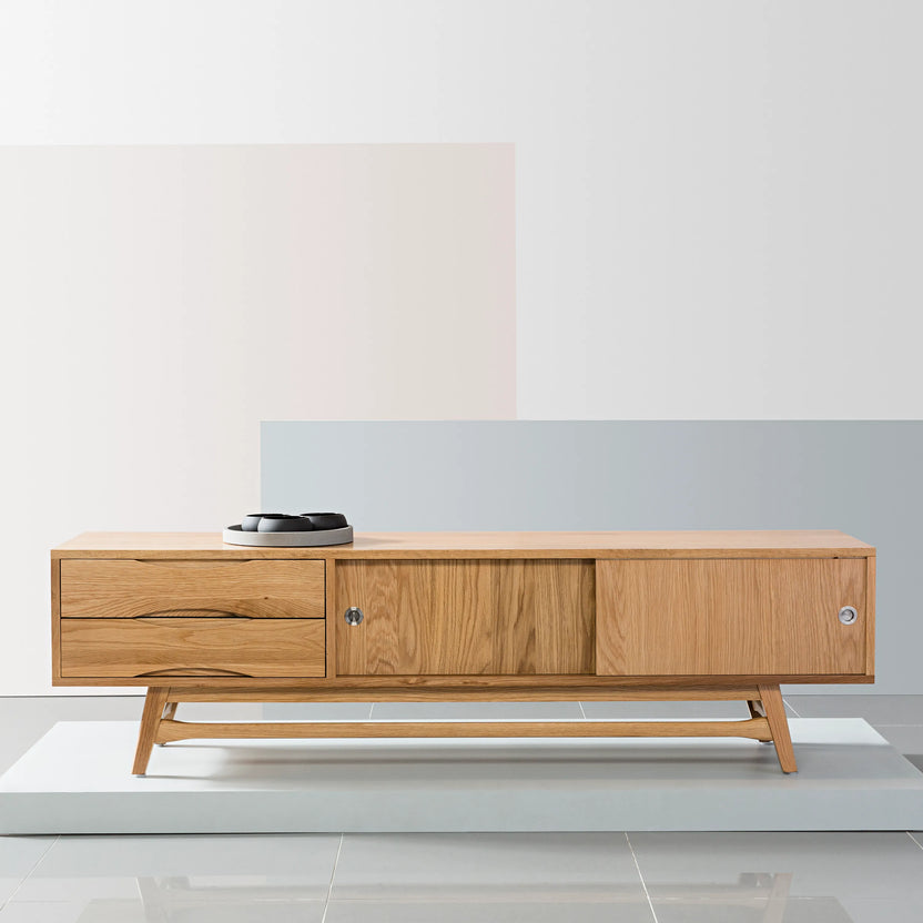 Magnus TV and Media Console 71" x 18" Solid American Oak