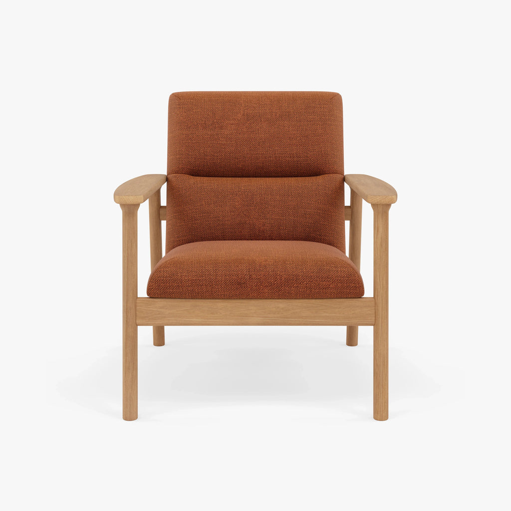 Mysa Armchair Caramel Fabric Solid American Oak
