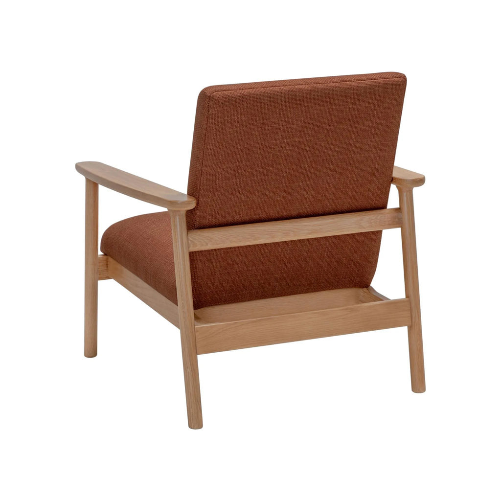 Mysa Armchair Caramel Fabric Solid American Oak