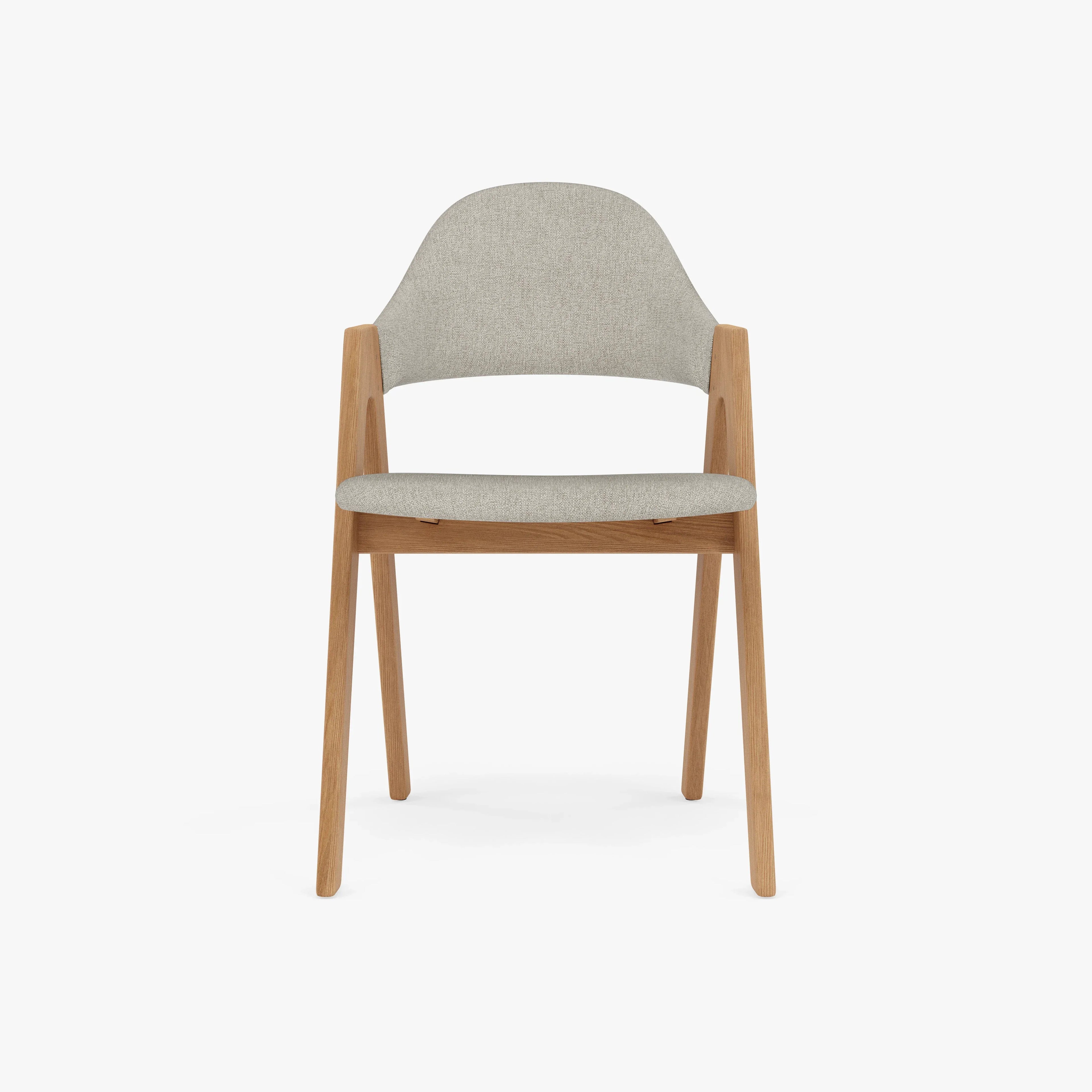 Nestor Dining Chair Cement Gray Fabric Solid American Oak