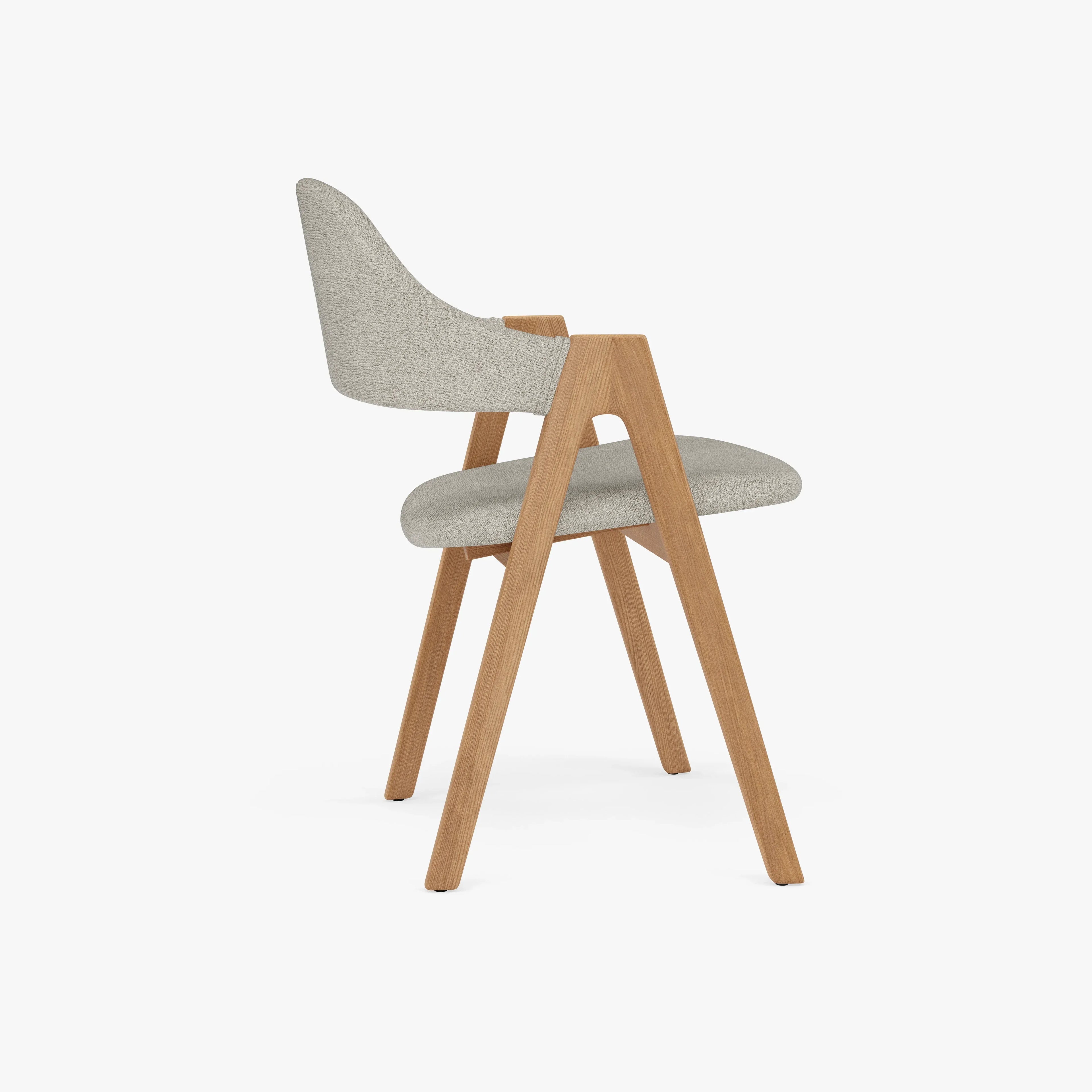 Nestor Dining Chair Cement Gray Fabric Solid American Oak