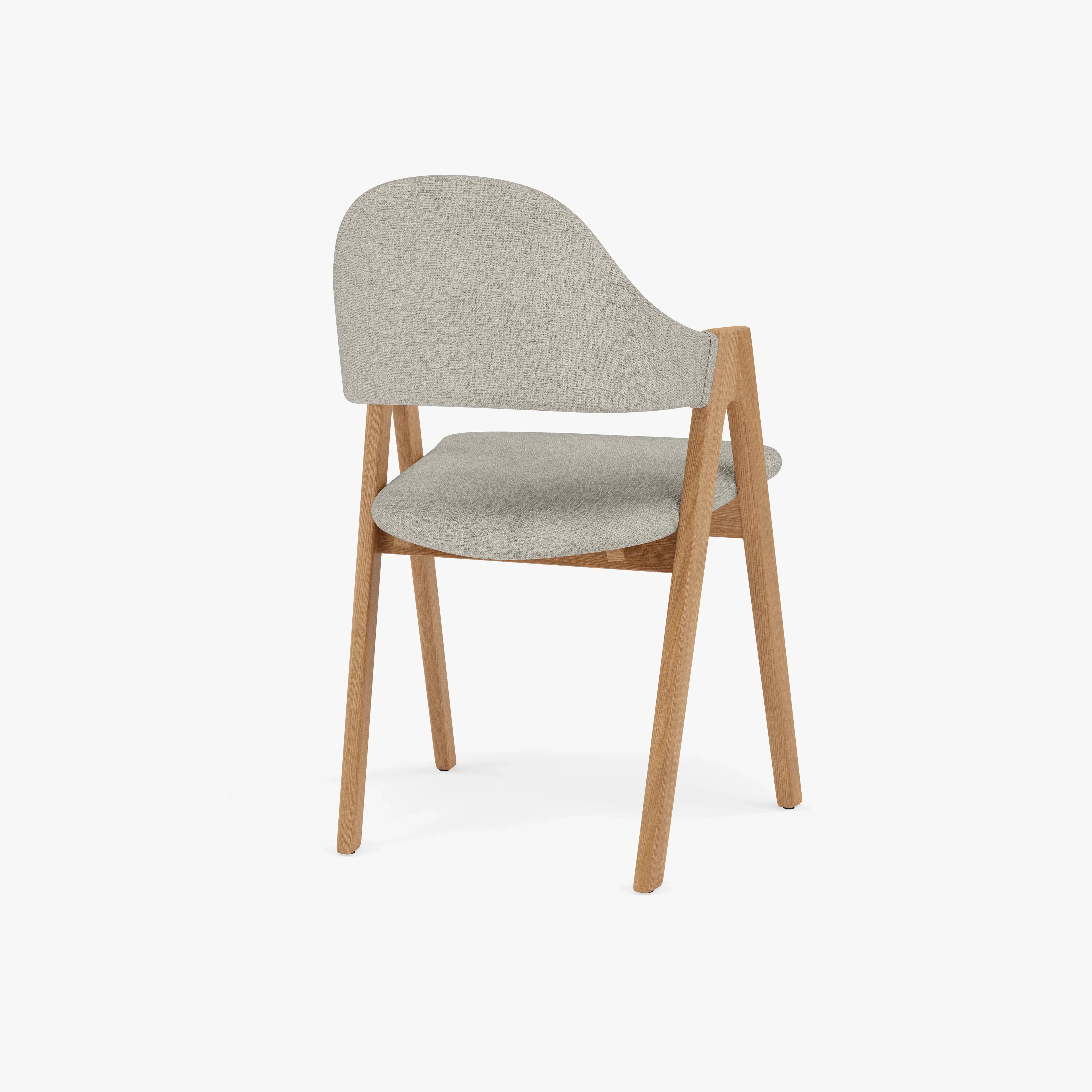 Nestor Dining Chair Cement Gray Fabric Solid American Oak