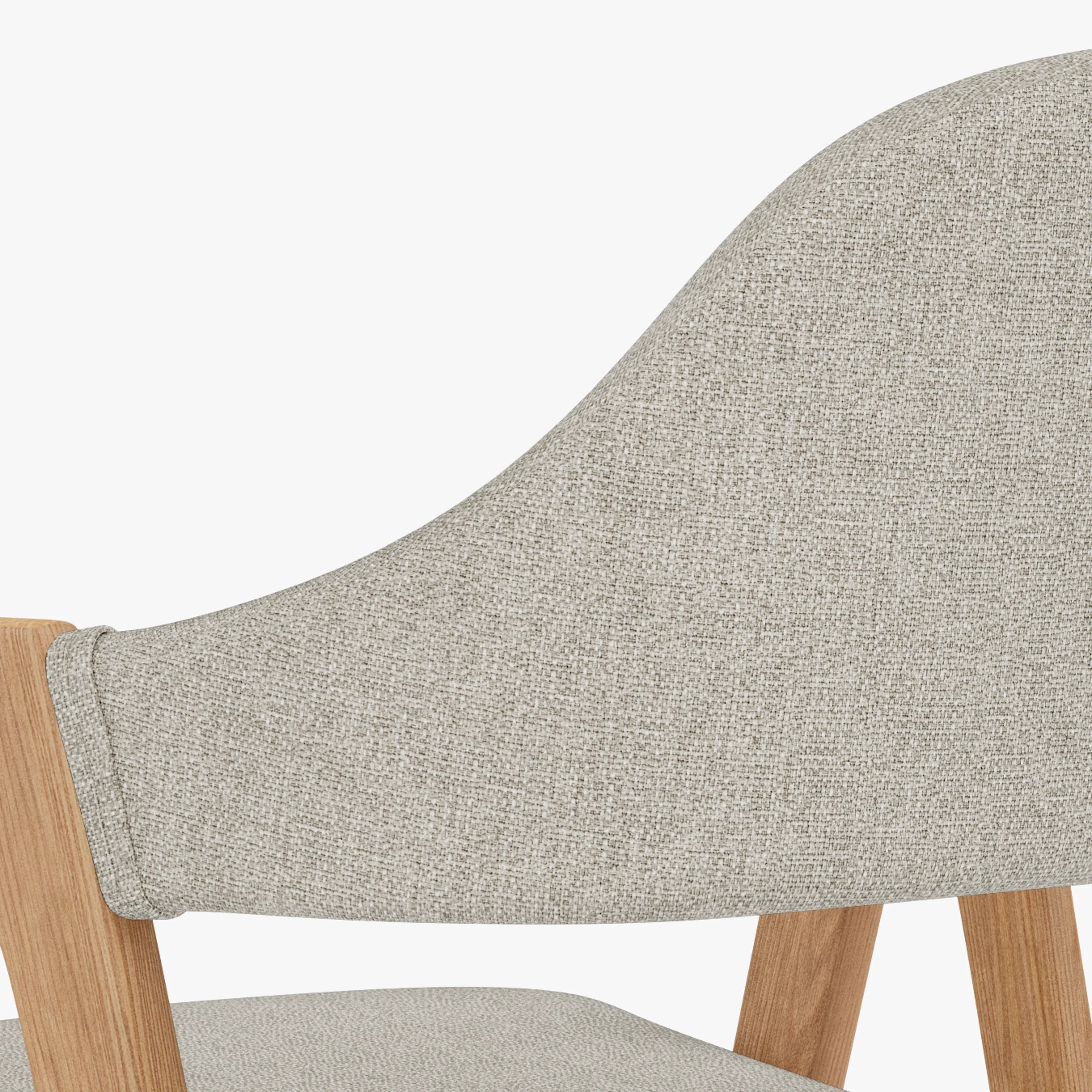 Nestor Dining Chair Cement Gray Fabric Solid American Oak