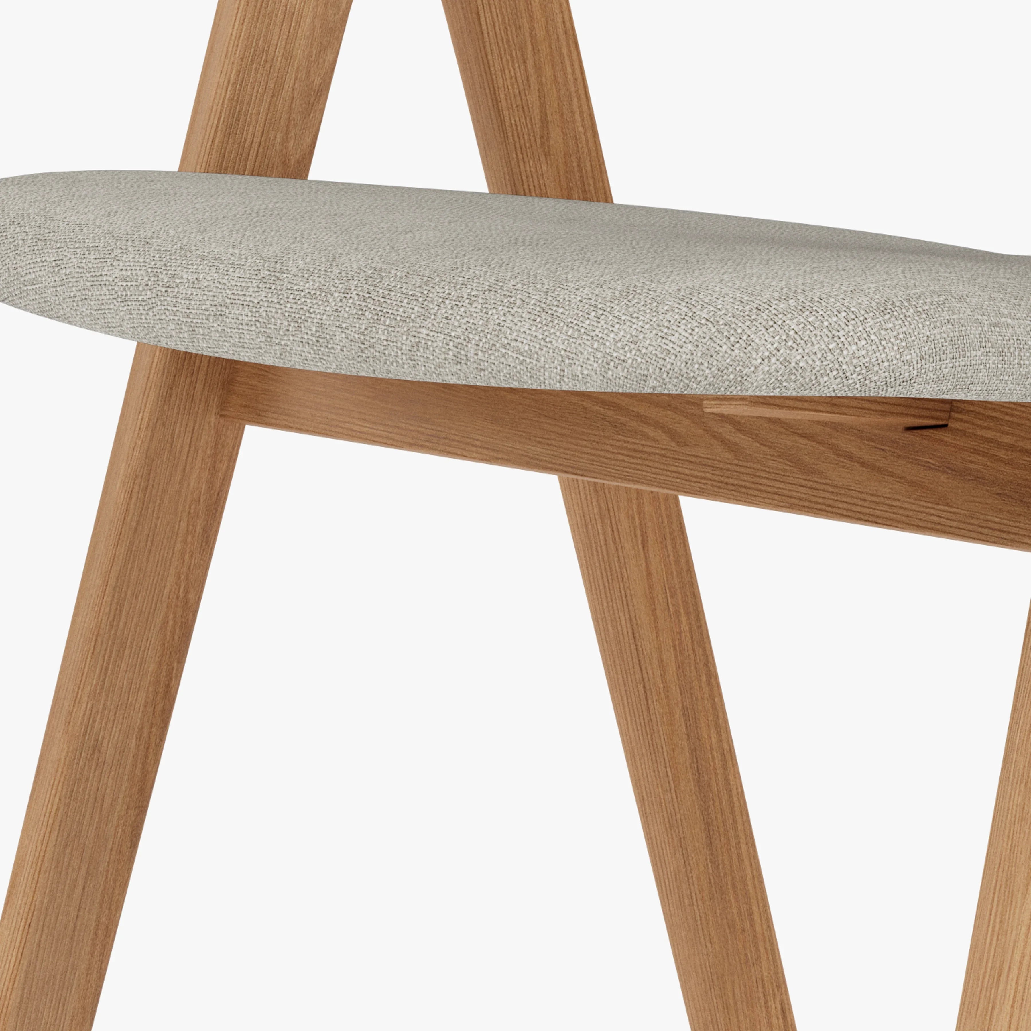Nestor Dining Chair Cement Gray Fabric Solid American Oak