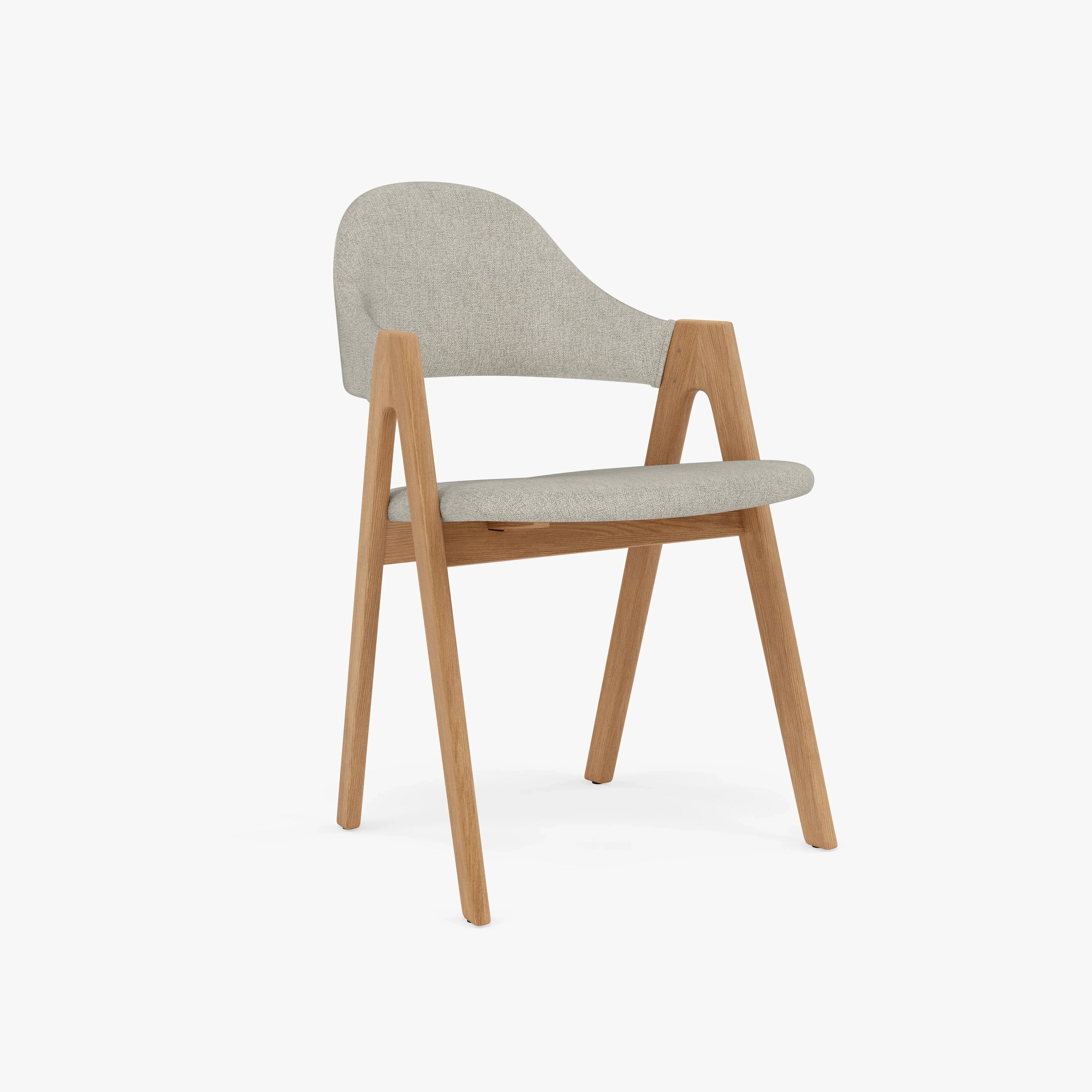Nestor Dining Chair Cement Gray Fabric Solid American Oak