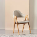 Nestor Dining Chair Cement Gray Fabric Solid American Oak