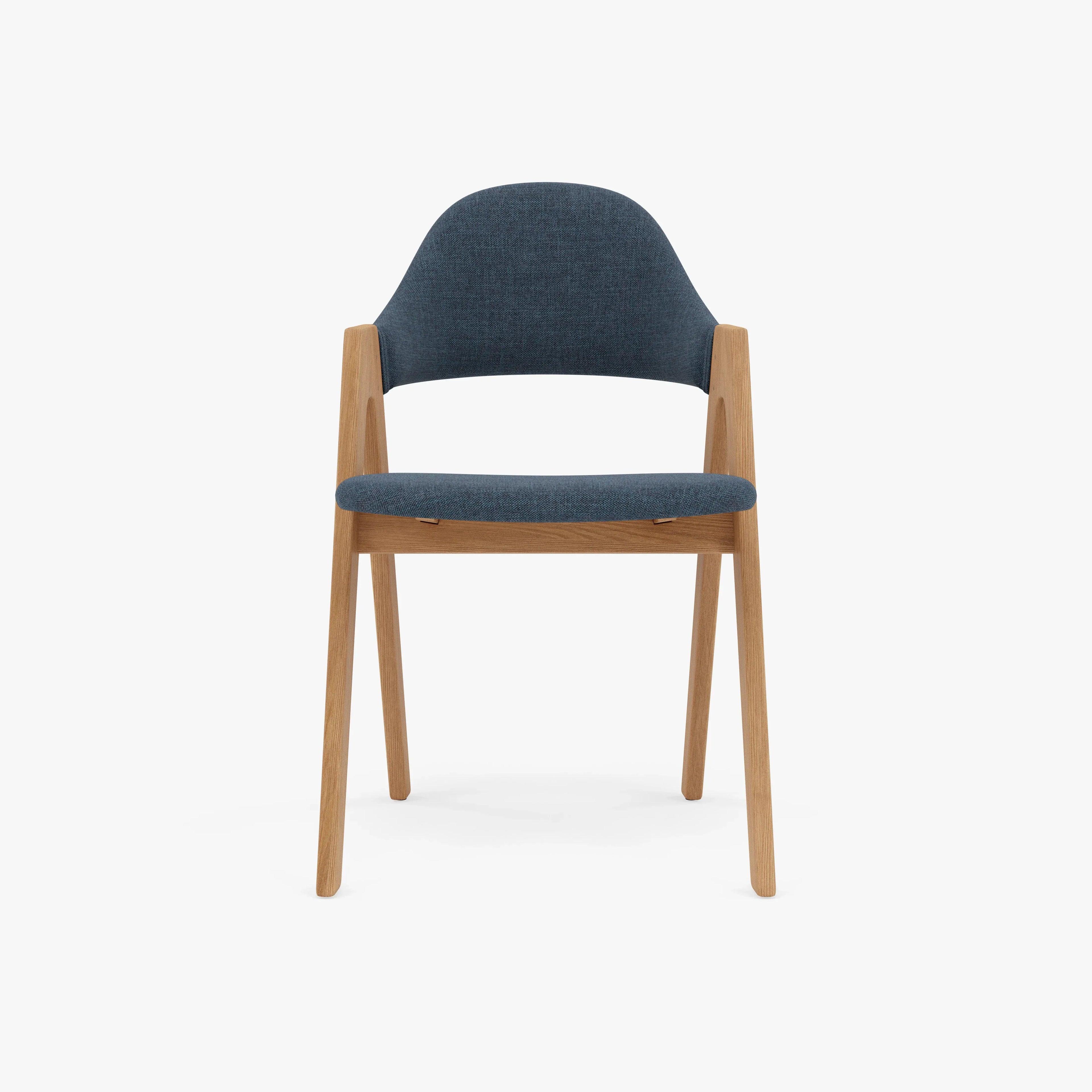 Nestor Dining Chair Chambray Blue Fabric Solid American Oak
