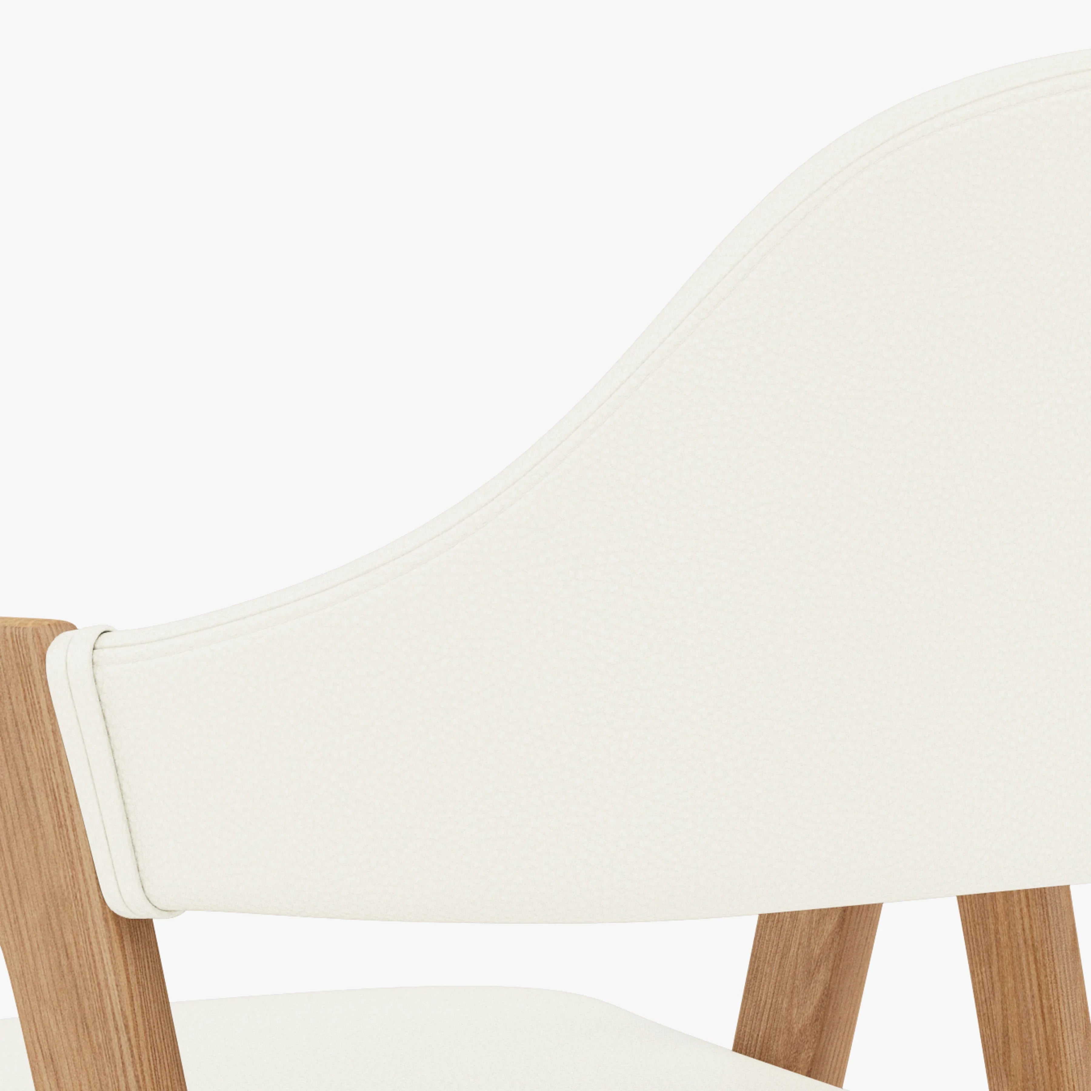 Nestor Dining Chair Cream Leather Solid American Oak