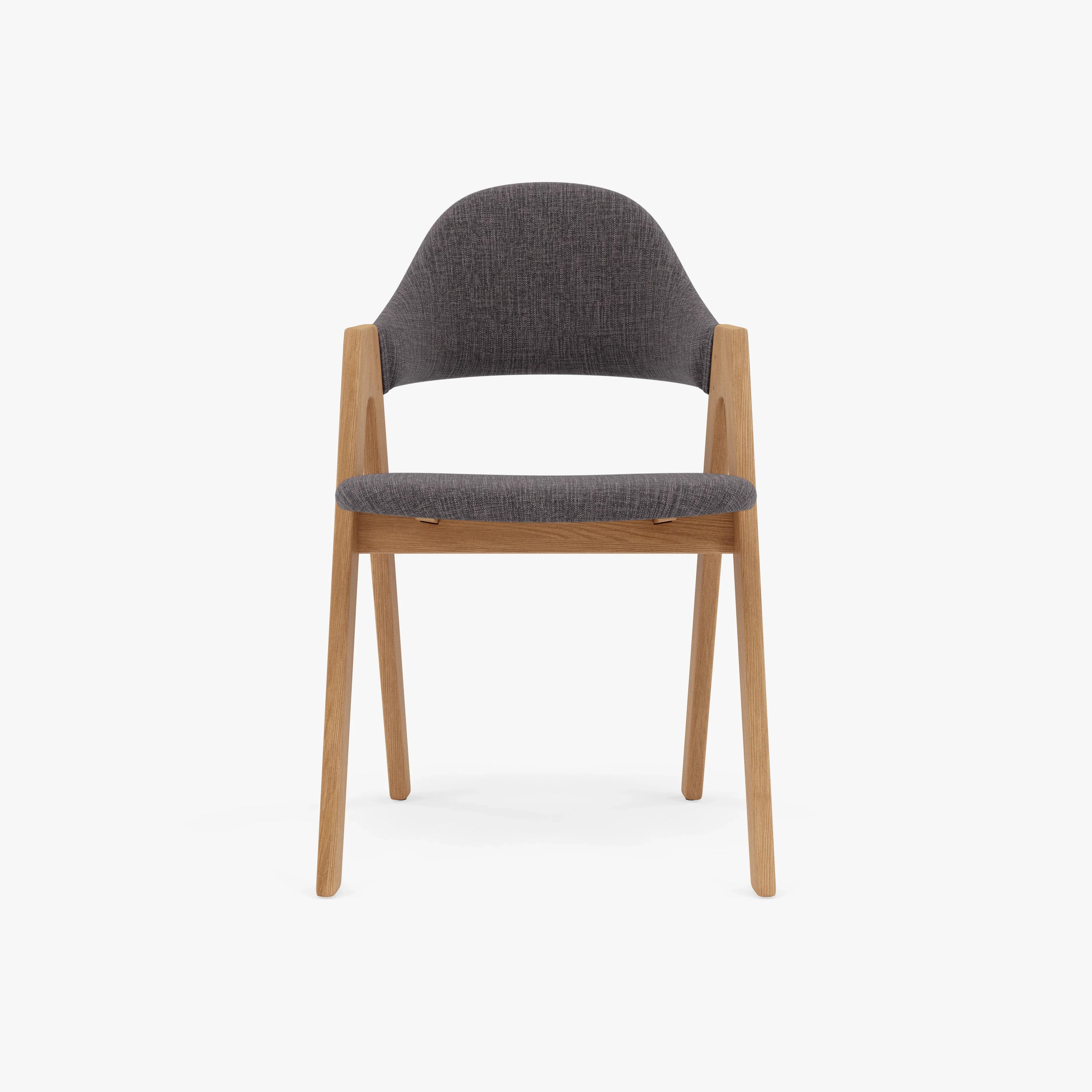 Nestor Dining Chair Light Gray Fabric Solid American Oak